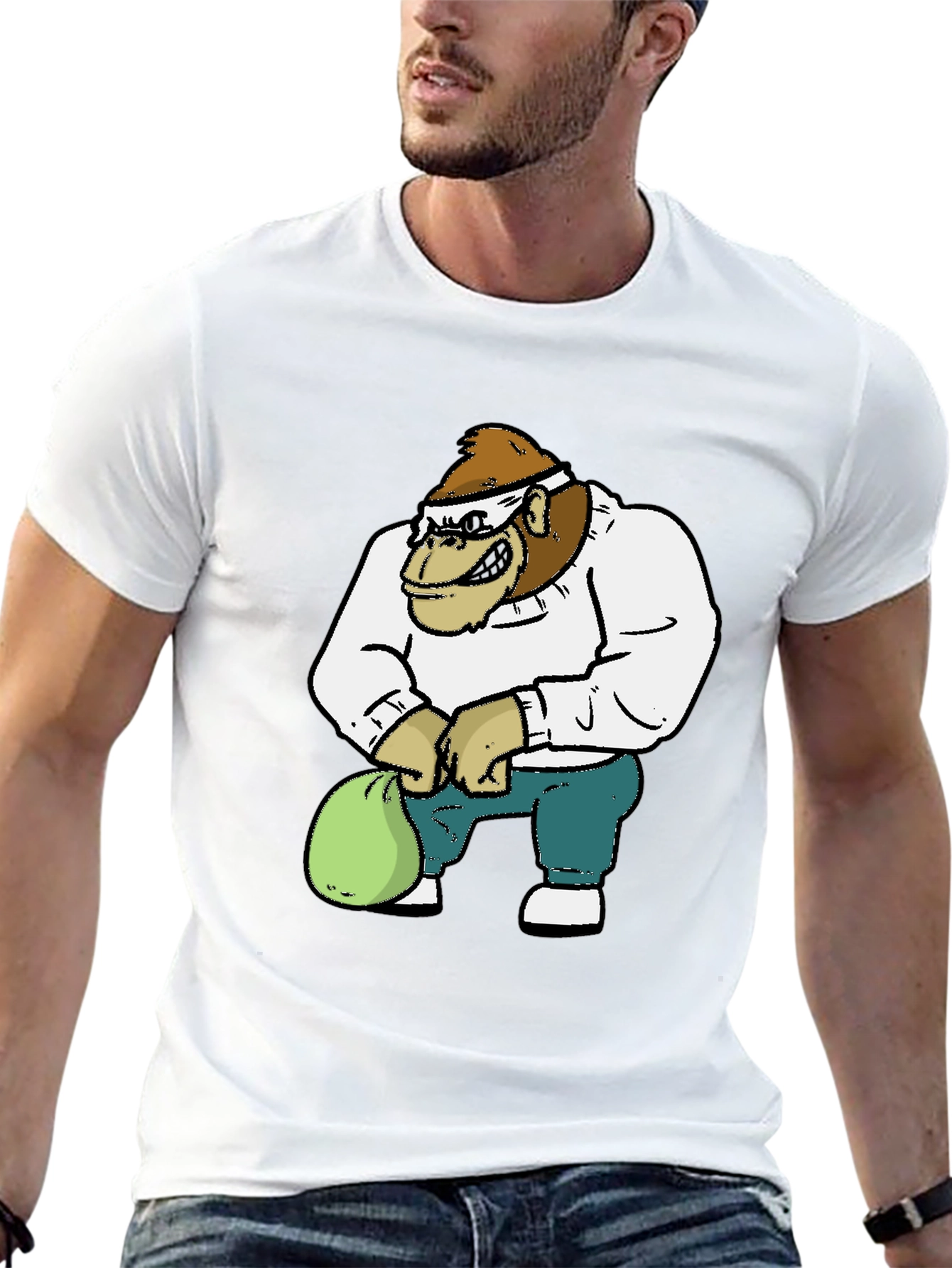 Gorilla Cartoon Graphic T-Shirt