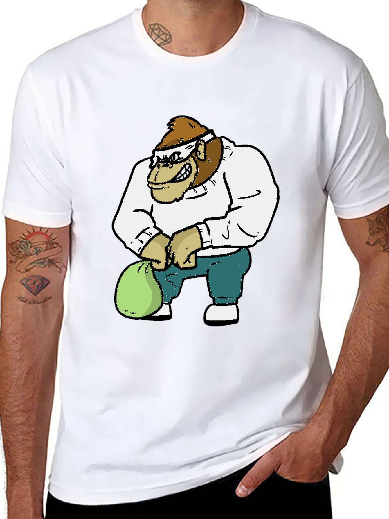 Gorilla Cartoon Graphic T-Shirt