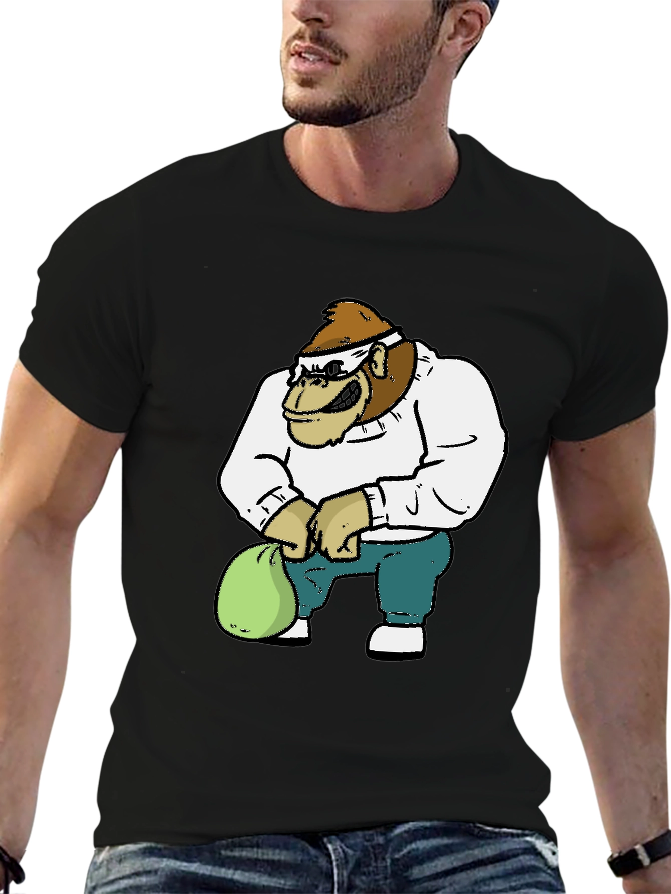 Gorilla Cartoon Graphic T-Shirt