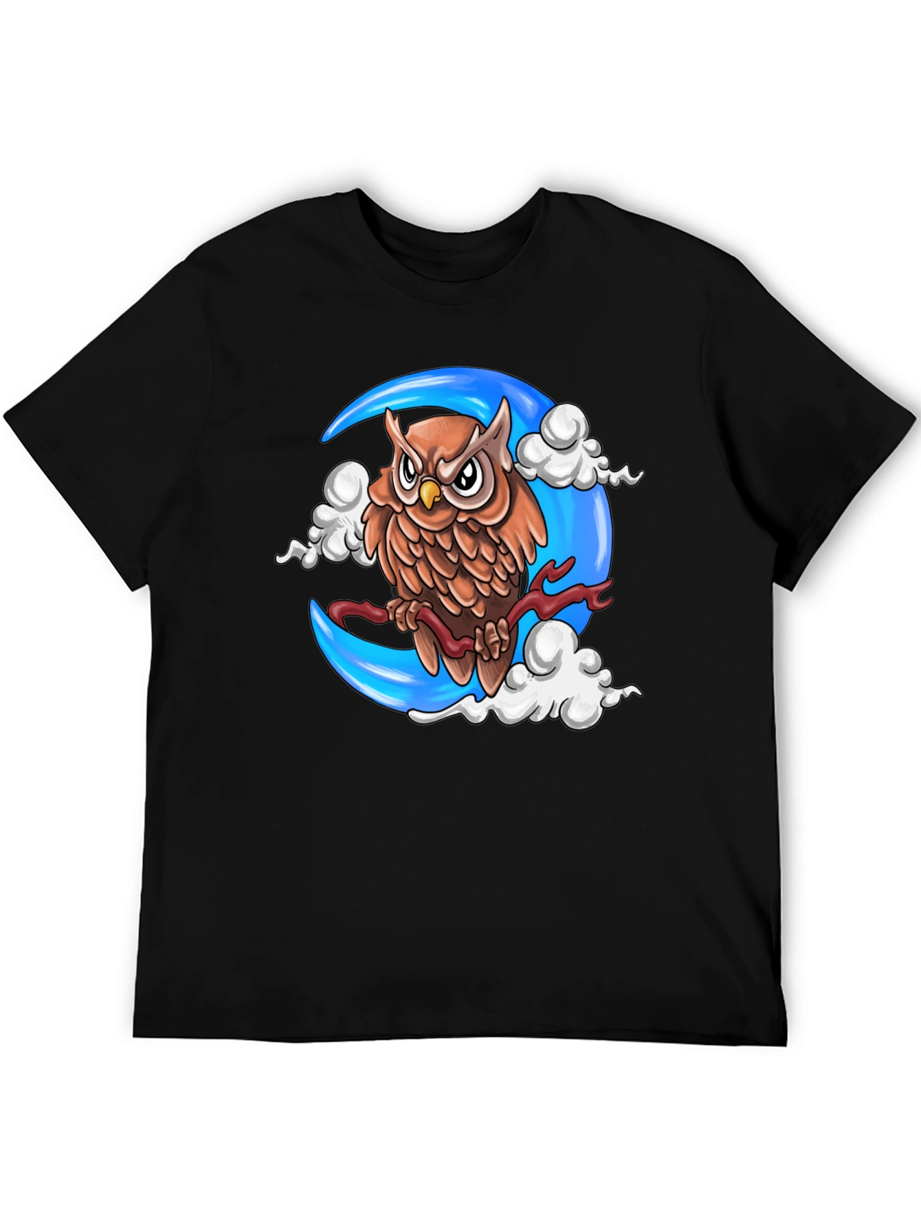 Owl on Moon T-Shirt - Unique Graphic Tee