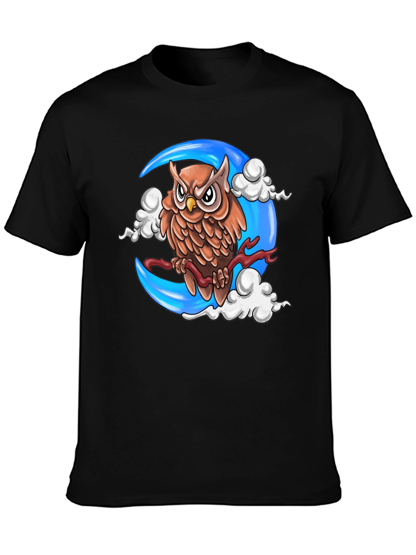 Owl on Moon T-Shirt - Unique Graphic Tee