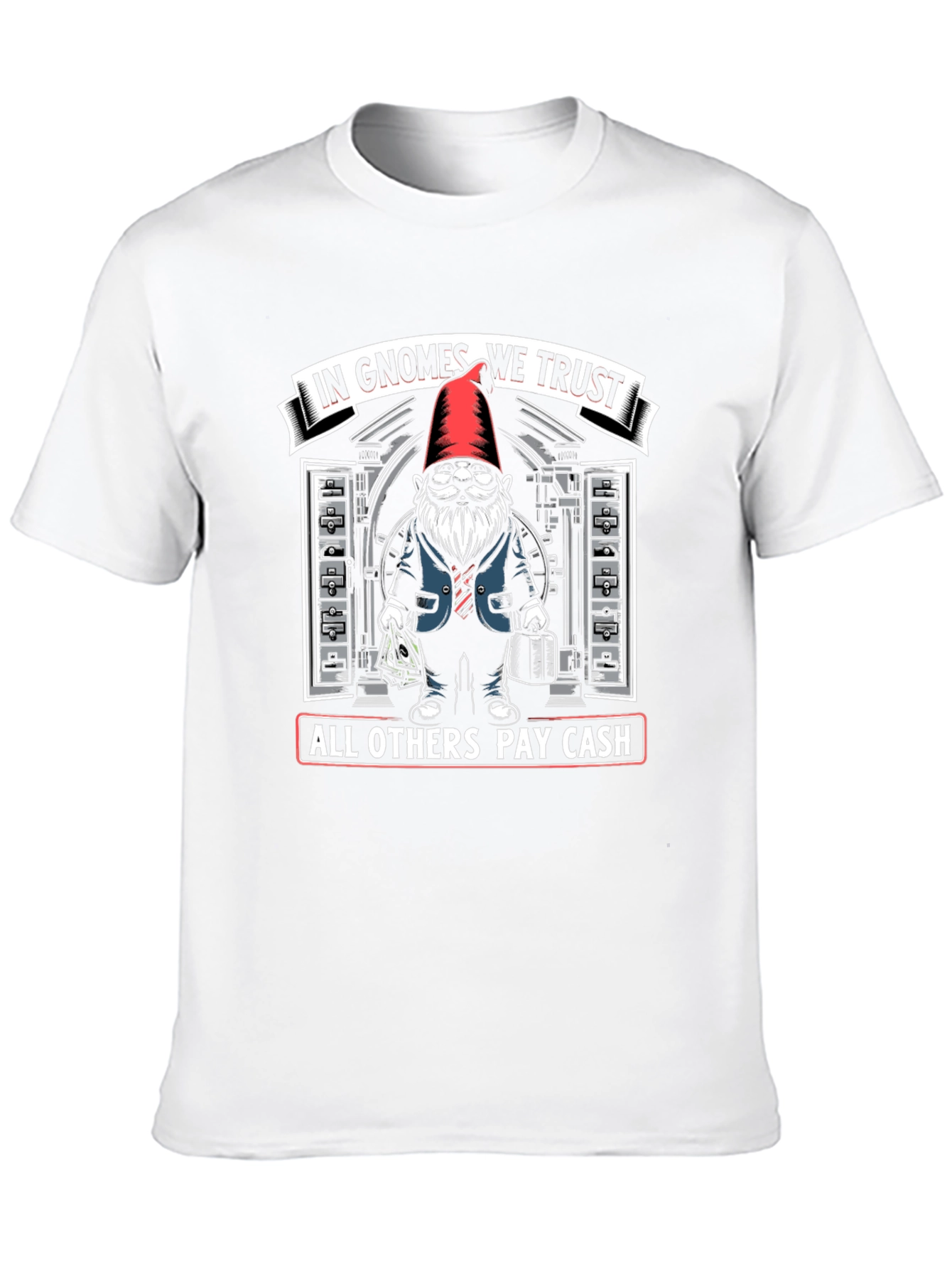In Gnomes We Trust Black Graphic T-Shirt