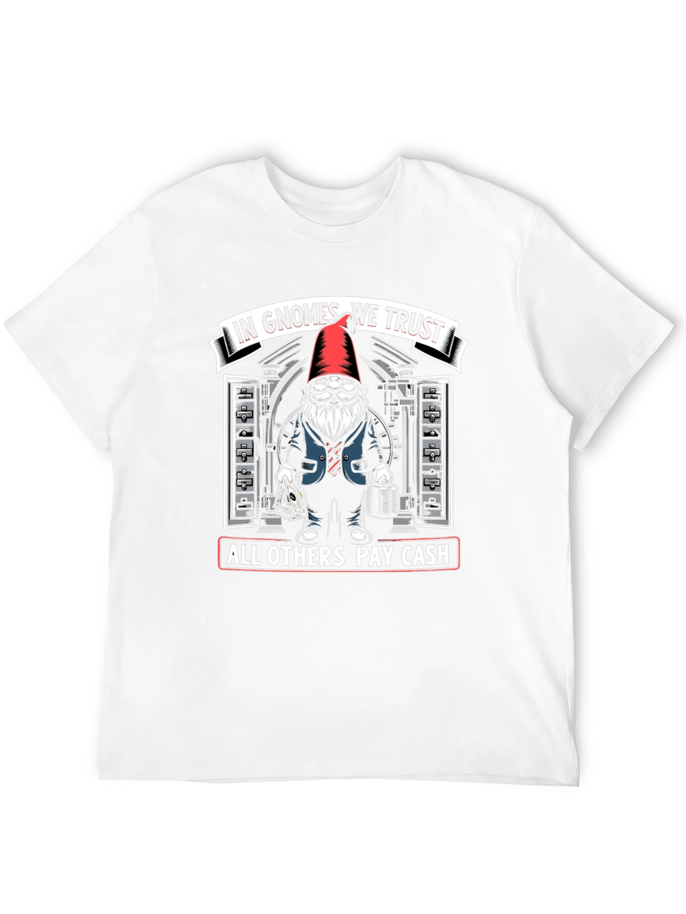 In Gnomes We Trust Black Graphic T-Shirt