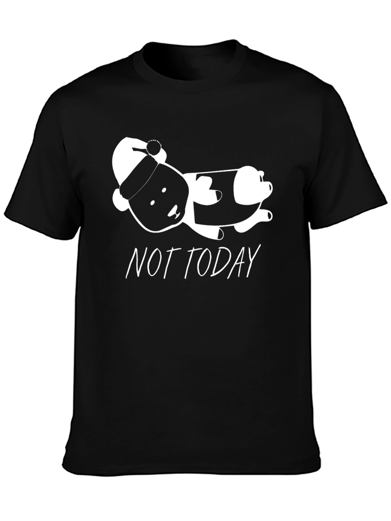 Not Today Panda Graphic Tee - Black T-Shirt