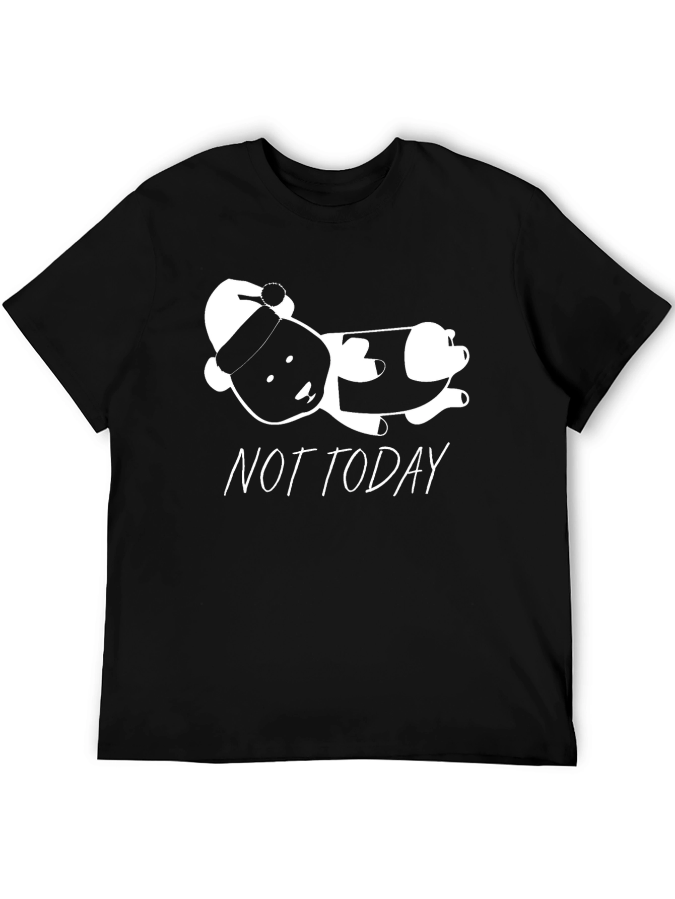 Not Today Panda Graphic Tee - Black T-Shirt