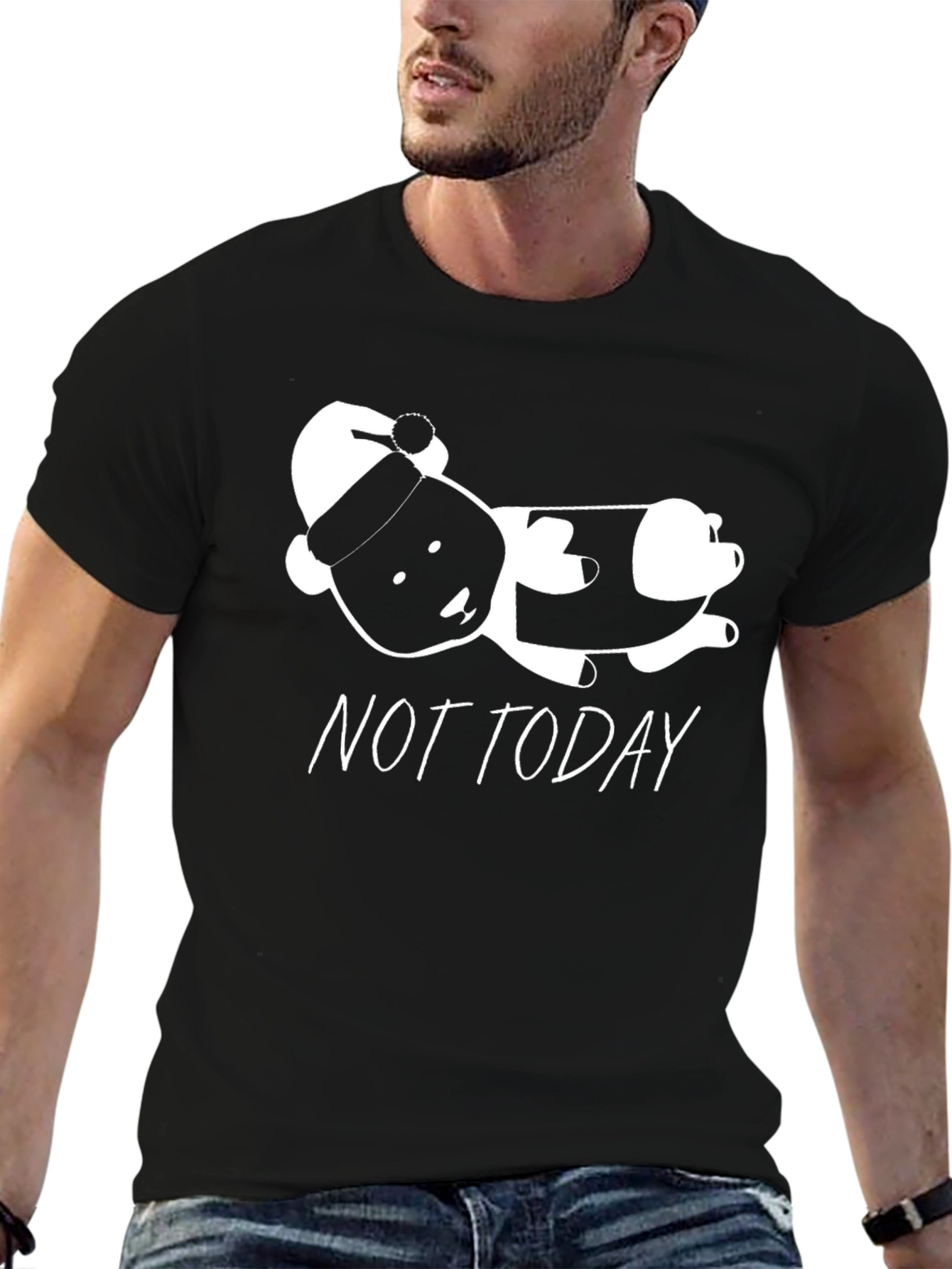 Not Today Panda Graphic Tee - Black T-Shirt