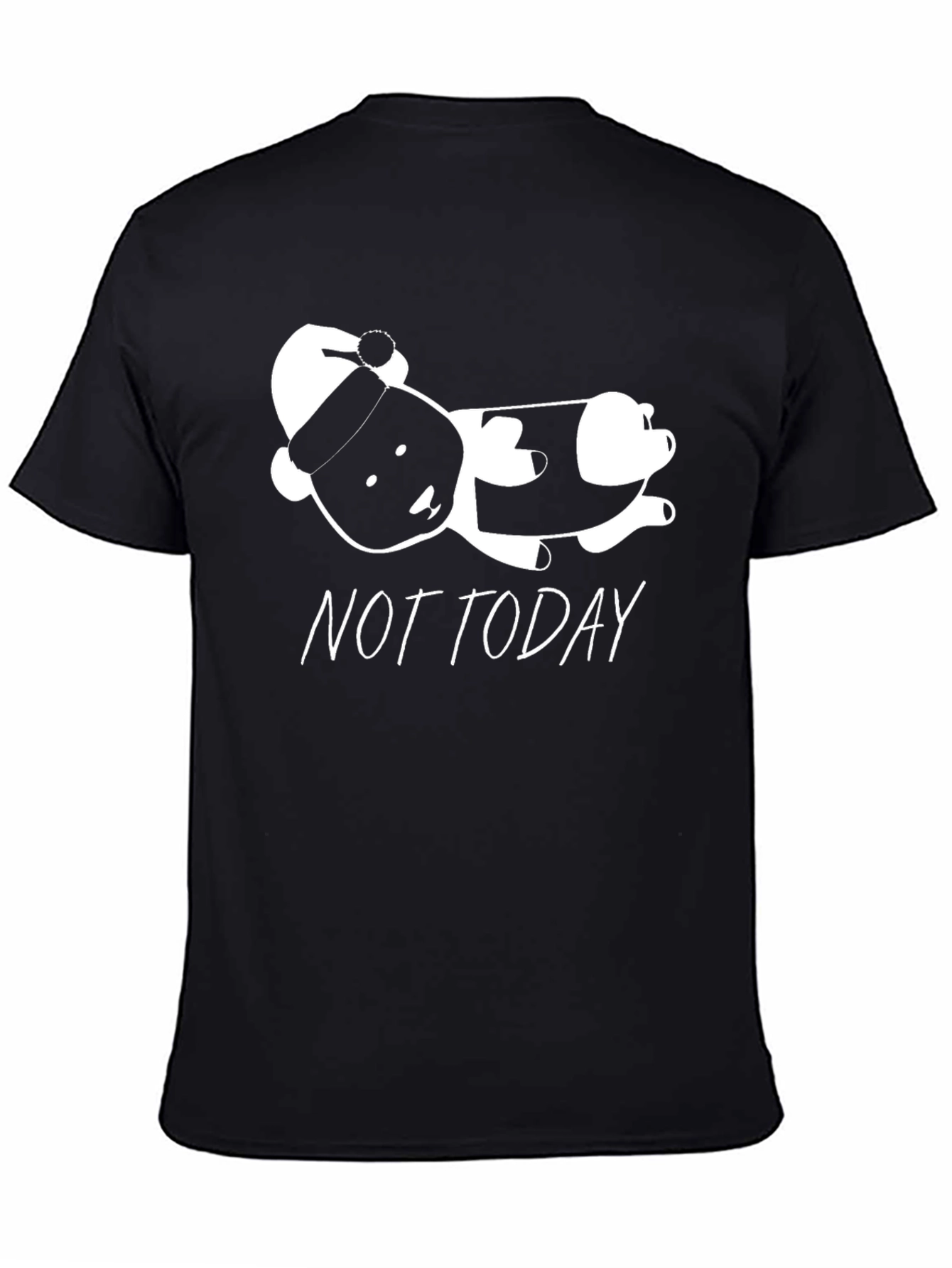 Not Today Panda Graphic Tee - Black T-Shirt