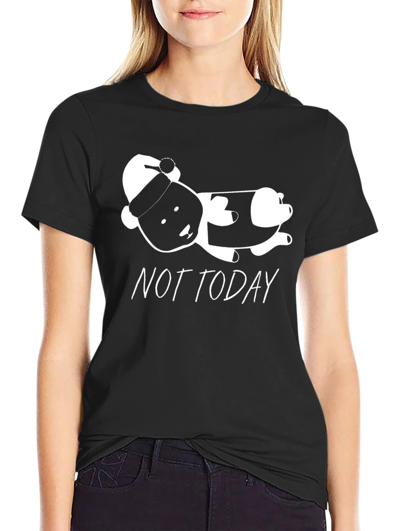 Not Today Panda Graphic Tee - Black T-Shirt