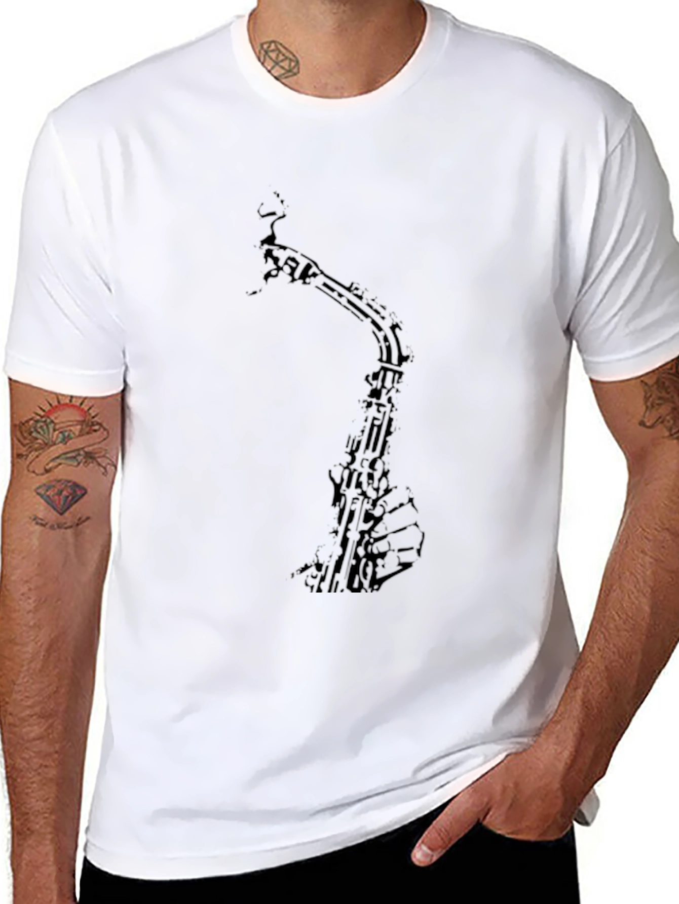 Saxophone Graphic T-Shirt - Music Lover Tee