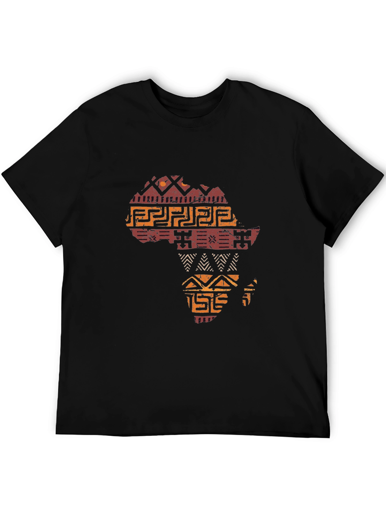 African Tribal Art Mens Black T-Shirt