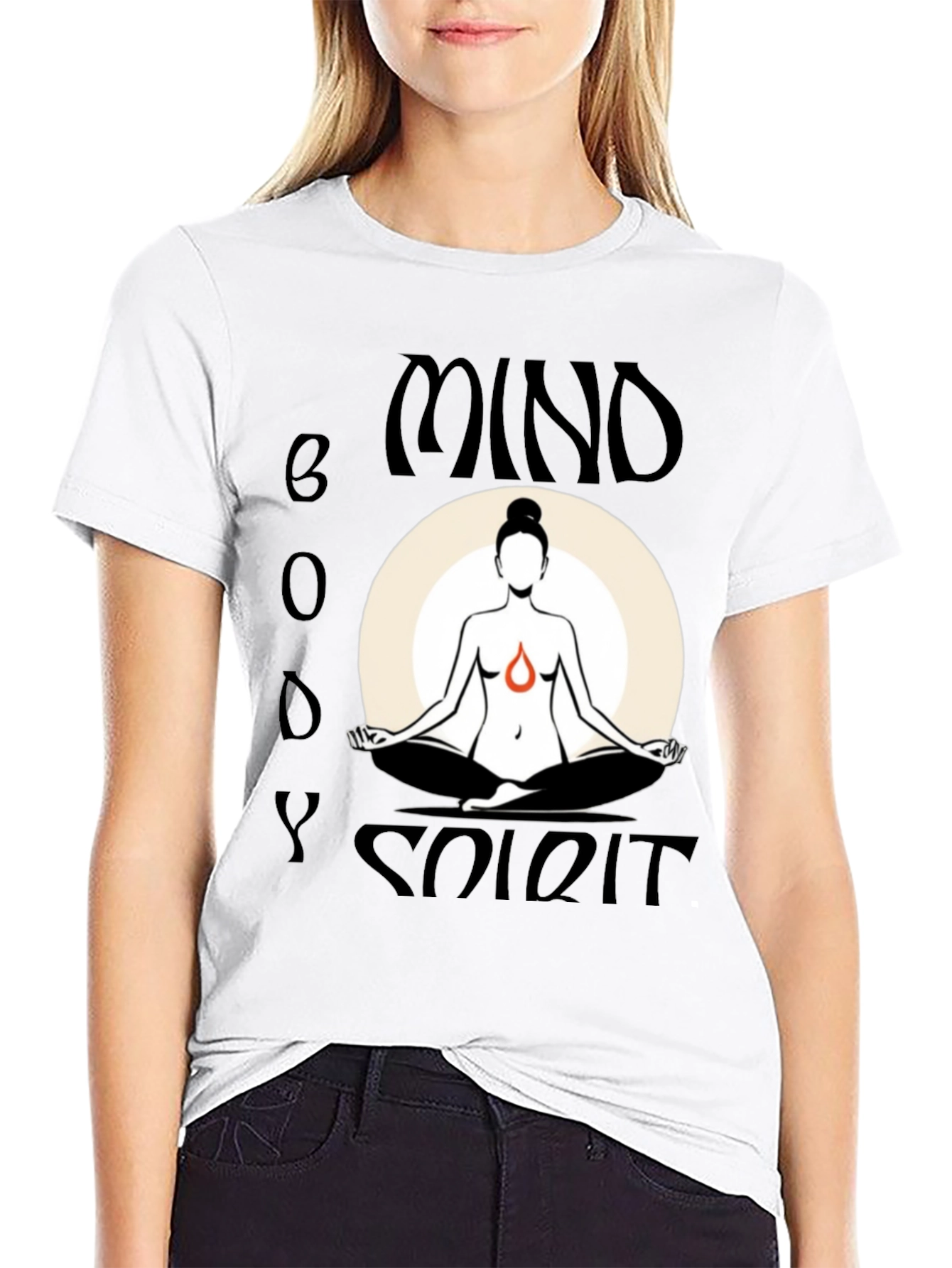 Mind Body Spirit Graphic Tee - Black Cotton Blend