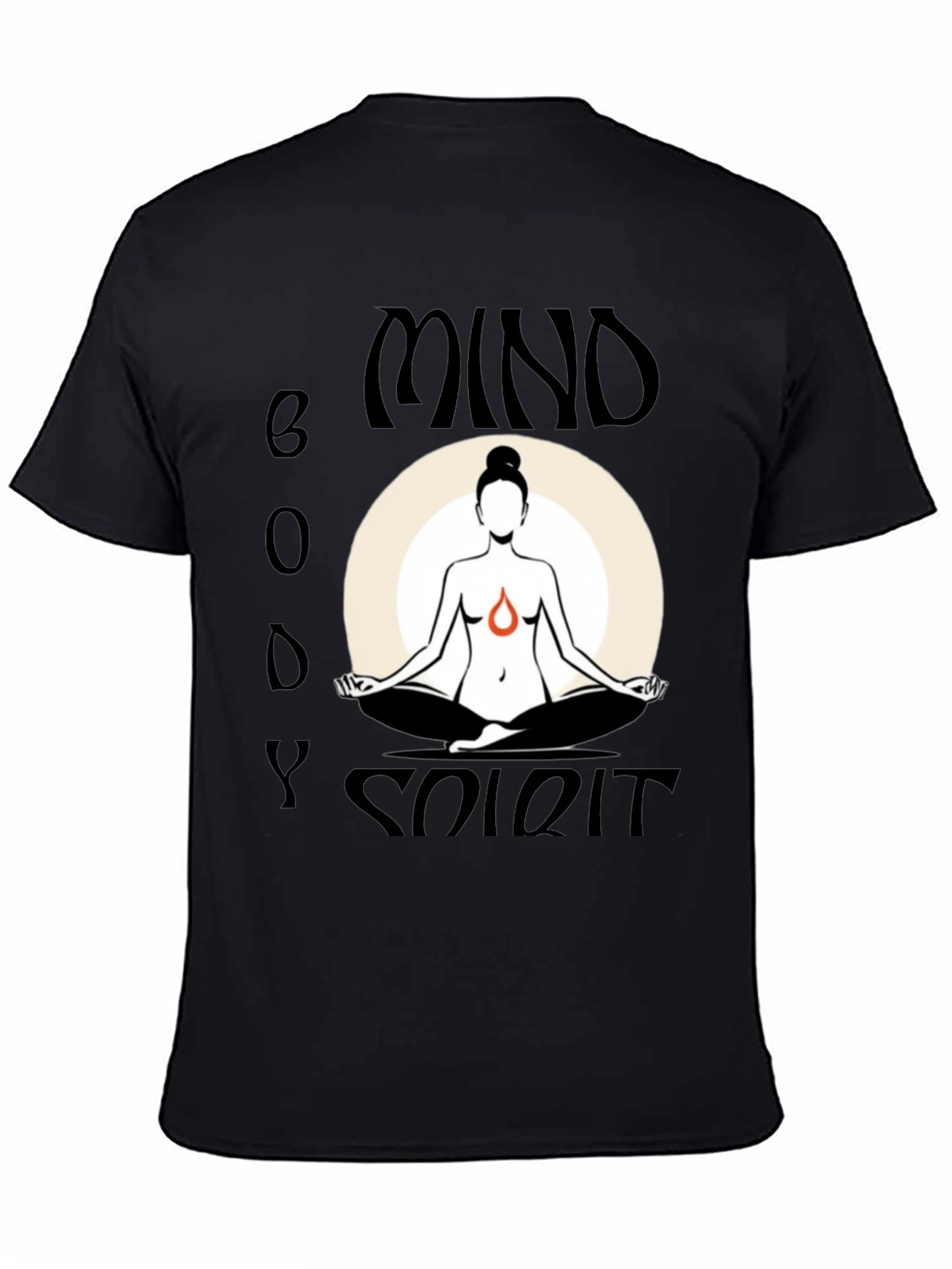 Mind Body Spirit Graphic Tee - Black Cotton Blend