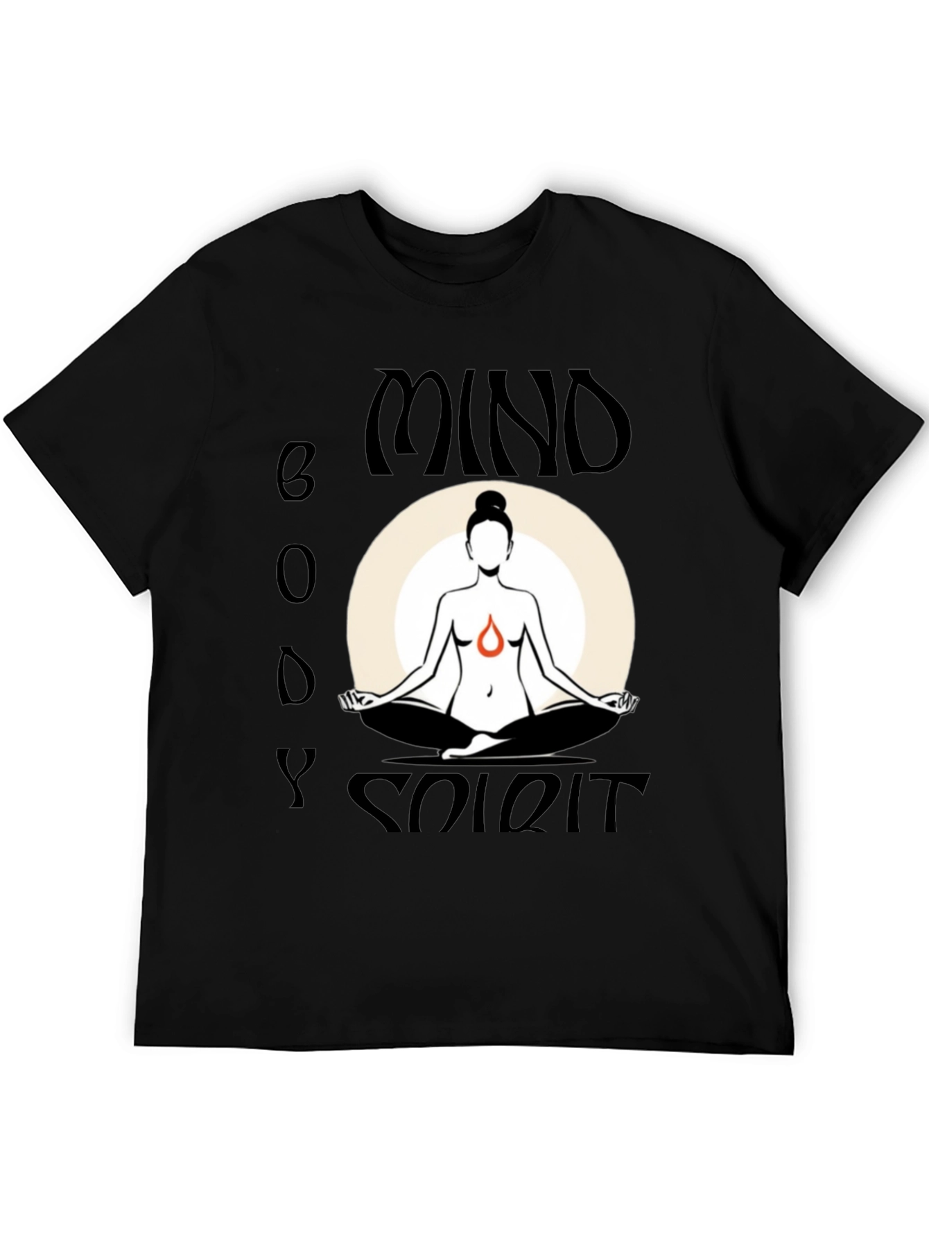 Mind Body Spirit Graphic Tee - Black Cotton Blend