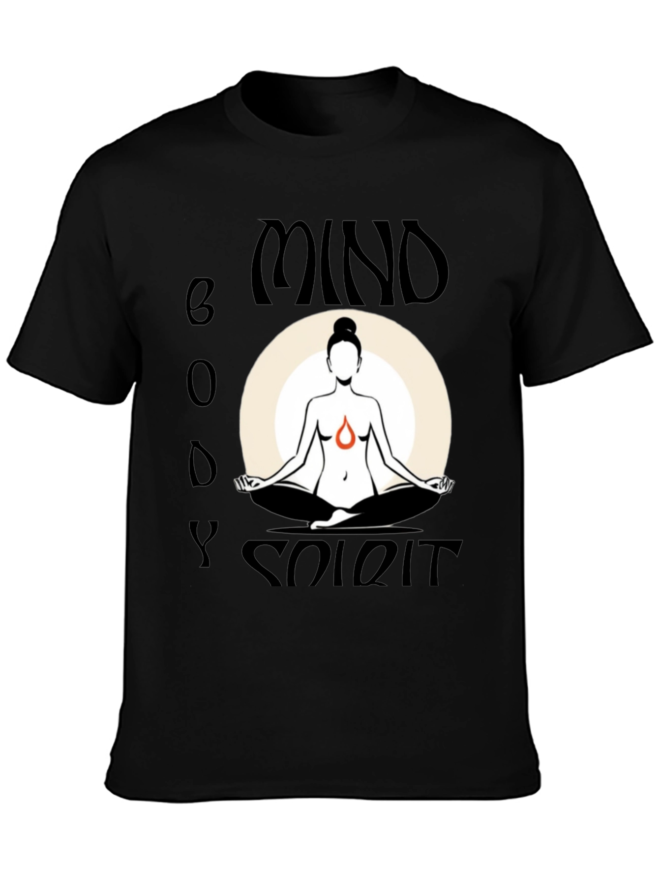 Mind Body Spirit Graphic Tee - Black Cotton Blend