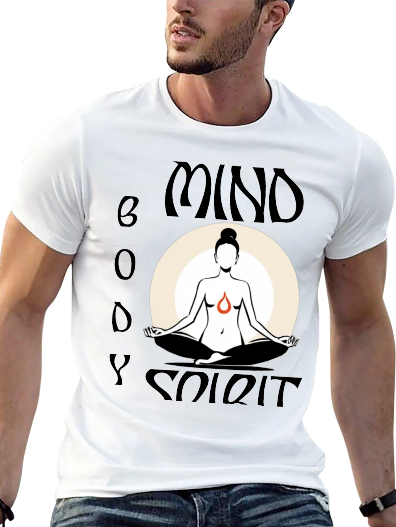 Mind Body Spirit Graphic Tee - Black Cotton Blend