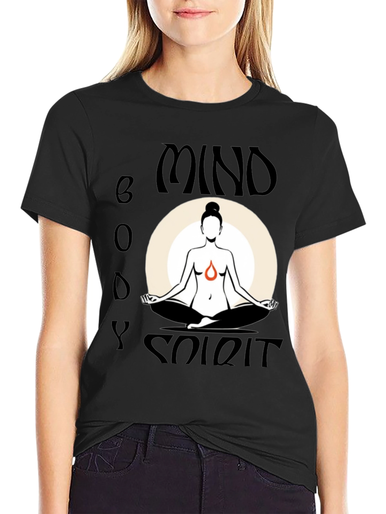Mind Body Spirit Graphic Tee - Black Cotton Blend