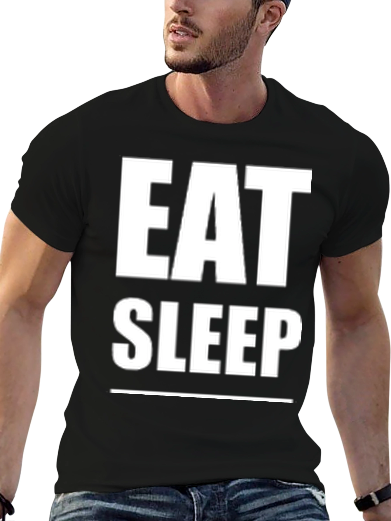 Eat Sleep Repeat Black Graphic Tee