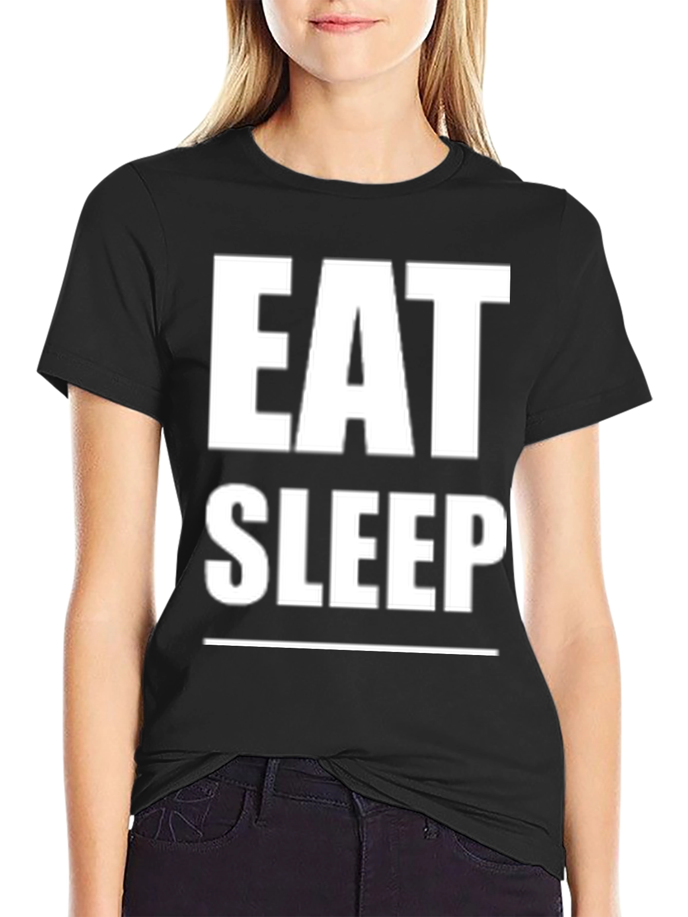 Eat Sleep Repeat Black Graphic Tee