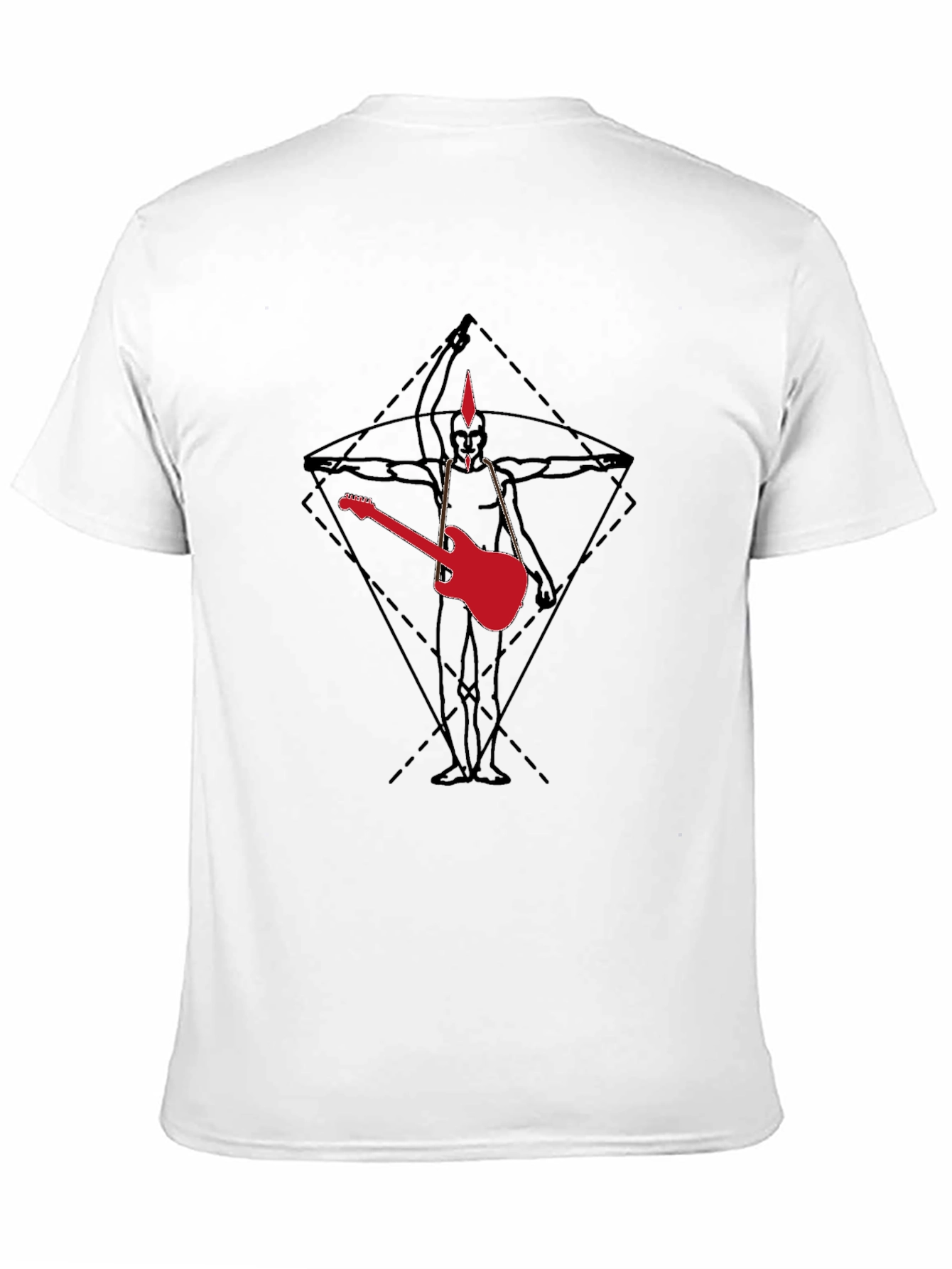 Geometric Guitar Graphic Tee - Black