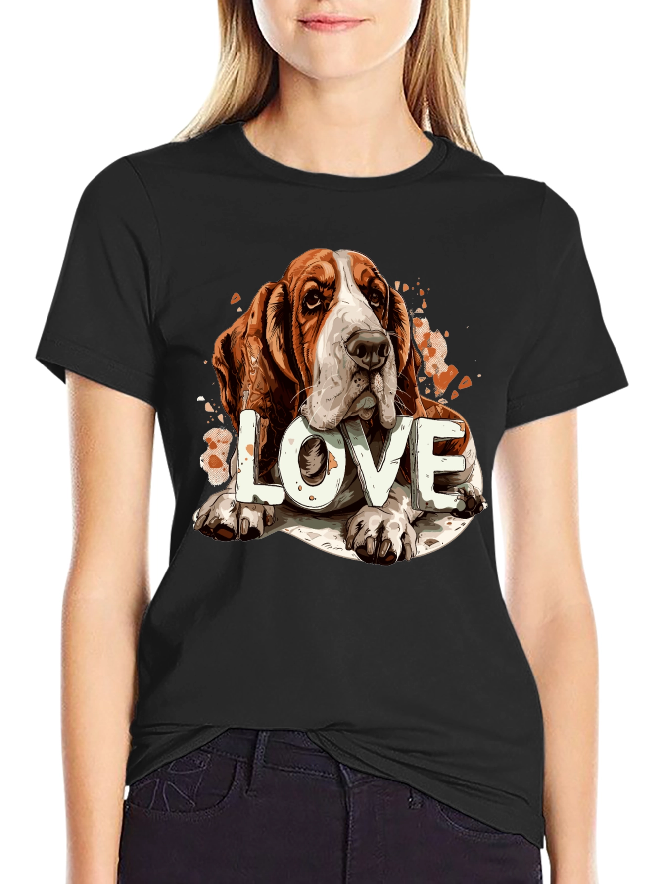 Basset Hound Love Graphic Tee