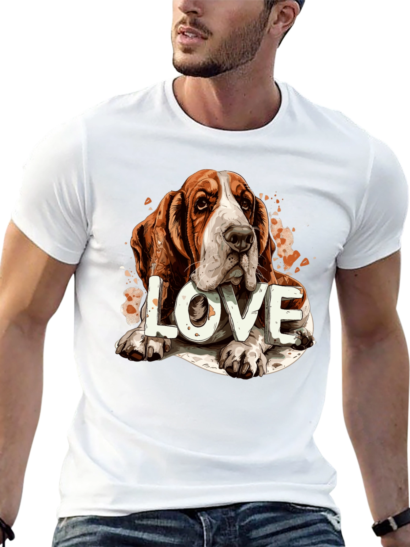 Basset Hound Love Graphic Tee