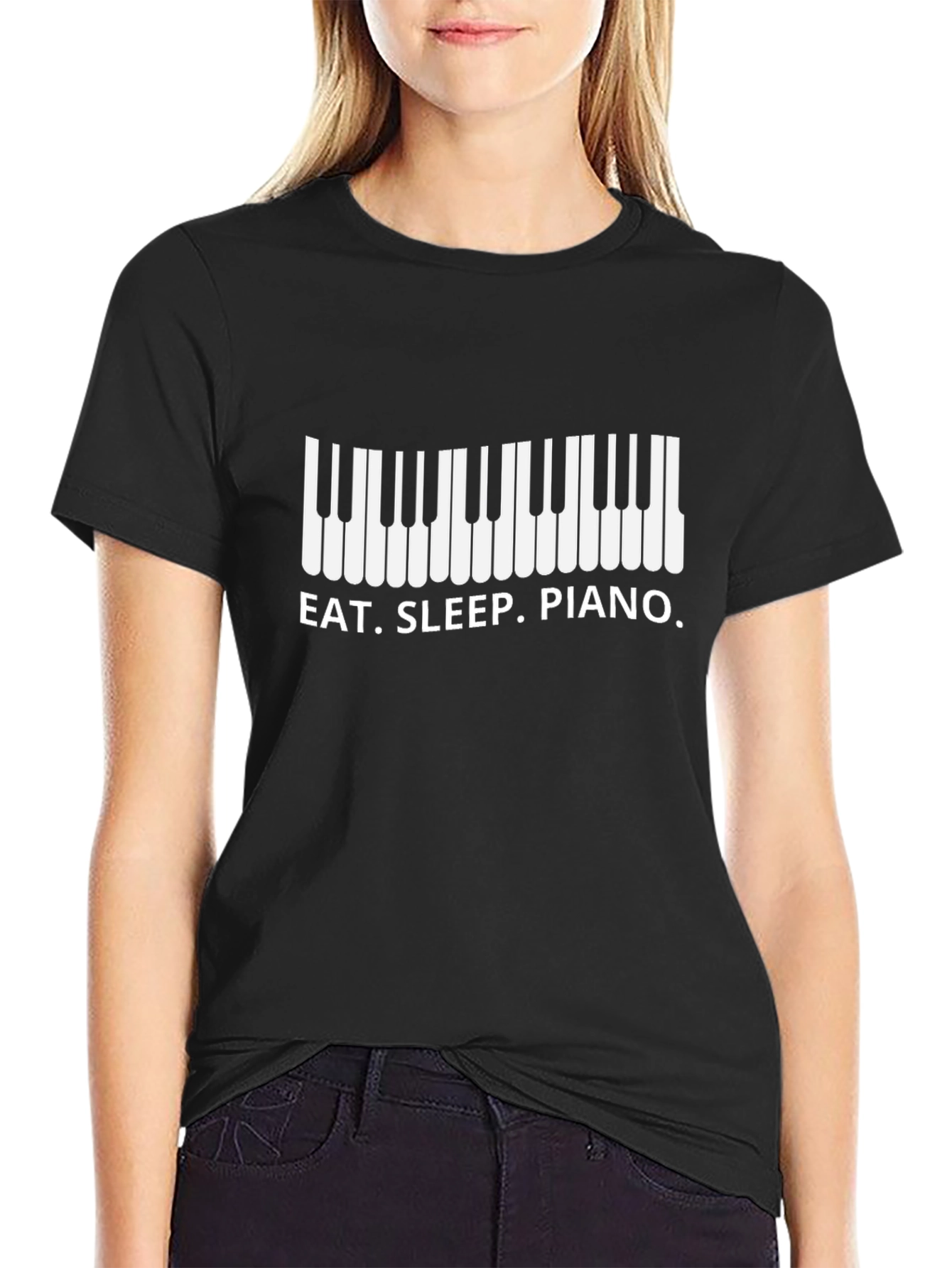 Eat Sleep Piano Black T-Shirt