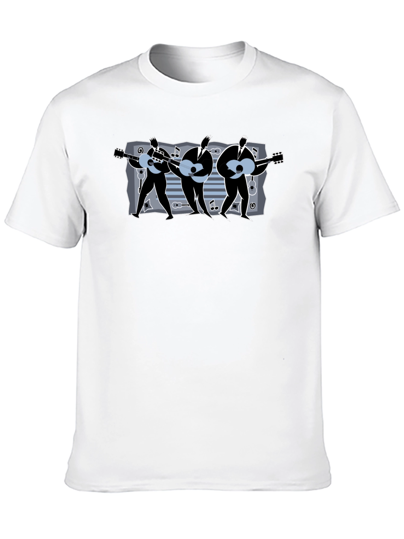 Guitar Trio T-Shirt: Musical Mens Black Tee