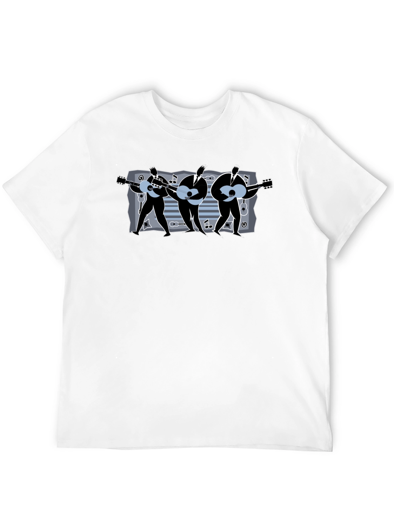 Guitar Trio T-Shirt: Musical Mens Black Tee