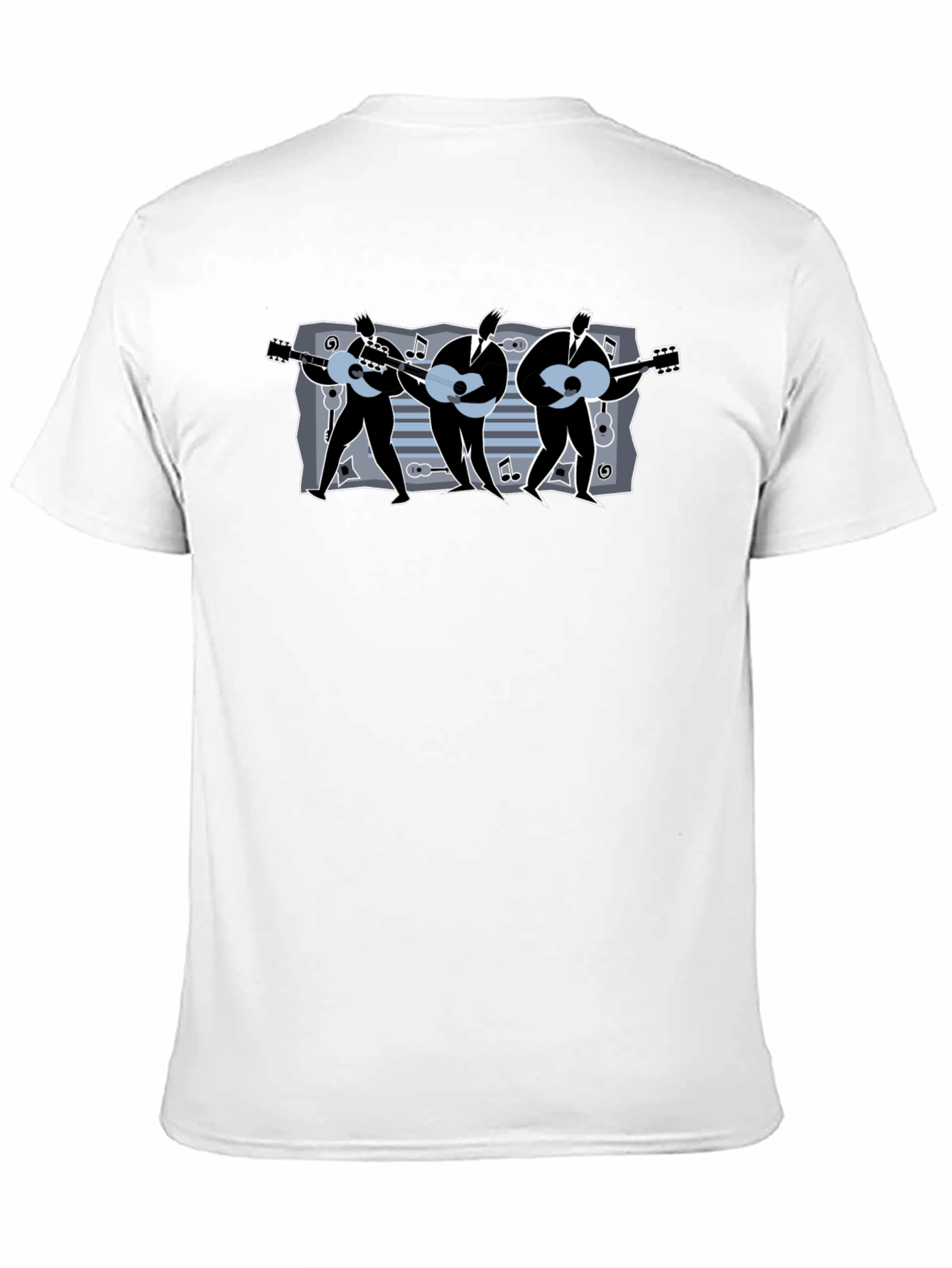Guitar Trio T-Shirt: Musical Mens Black Tee