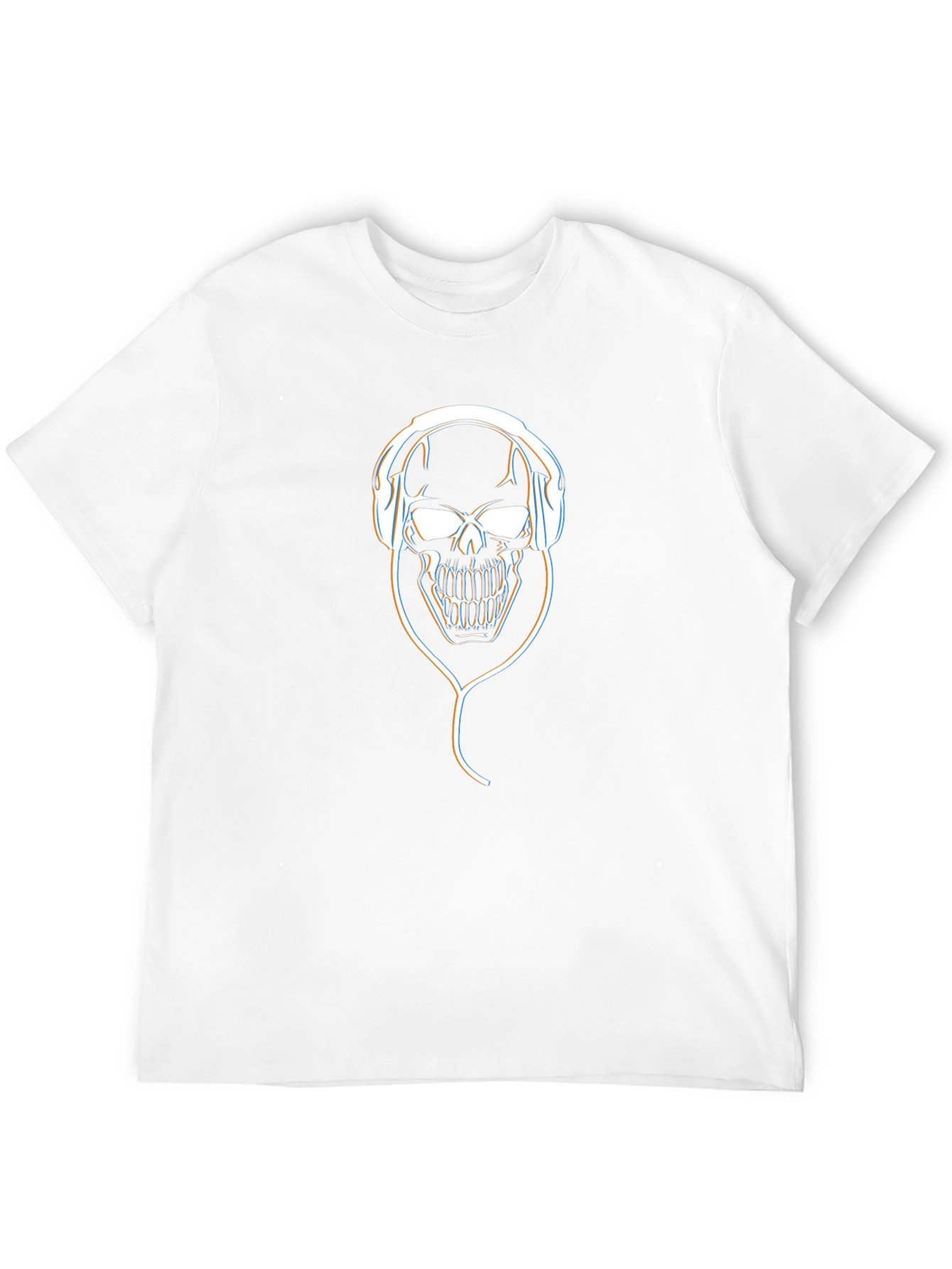 Skull with Headphones Graphic T-Shirt - Black