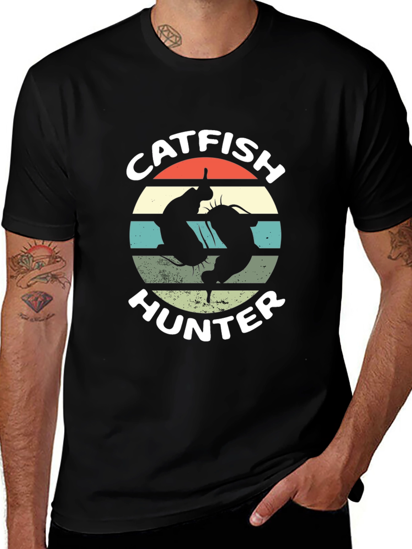 Catfish Hunter Black Graphic T-Shirt