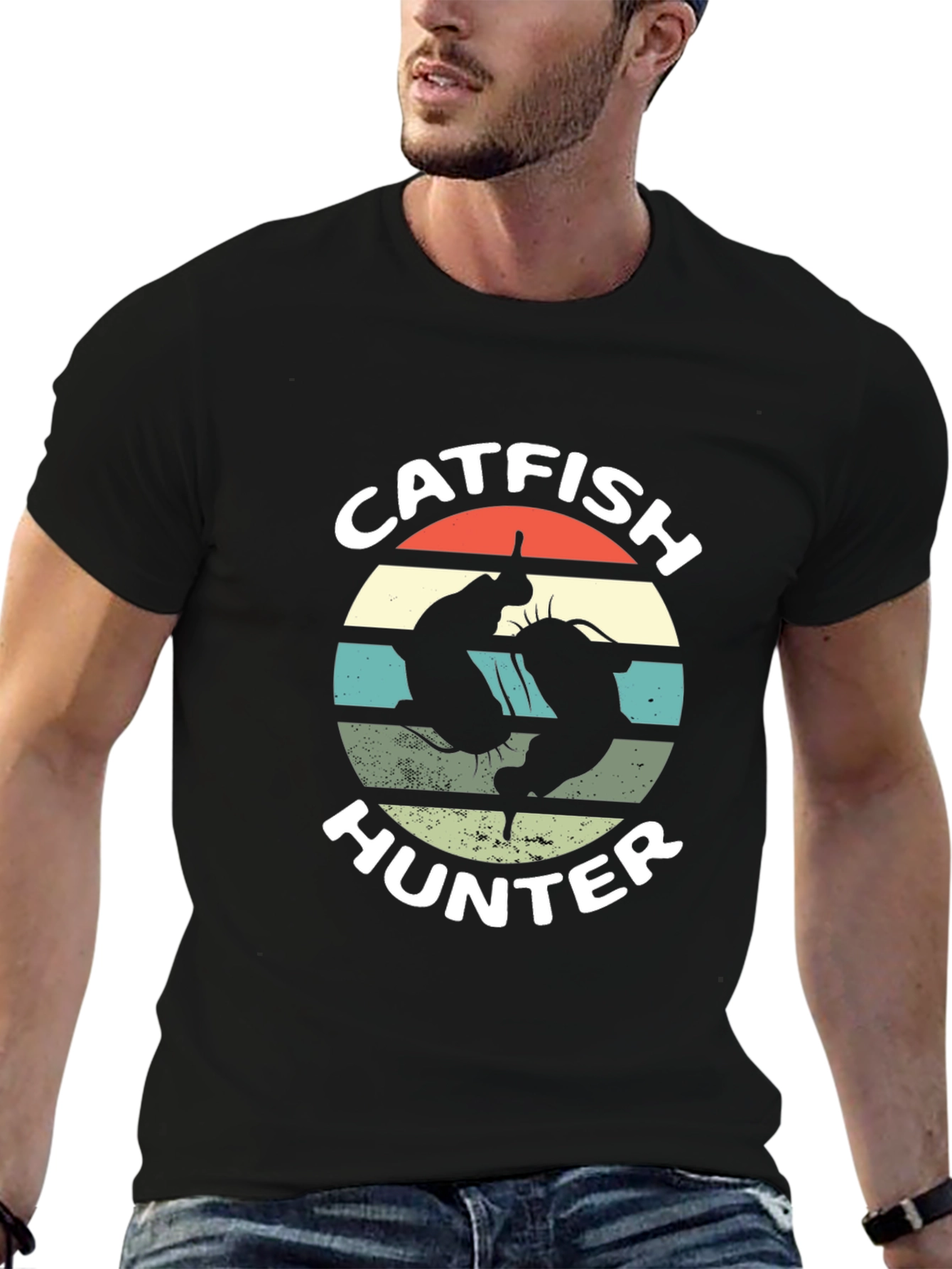 Catfish Hunter Black Graphic T-Shirt