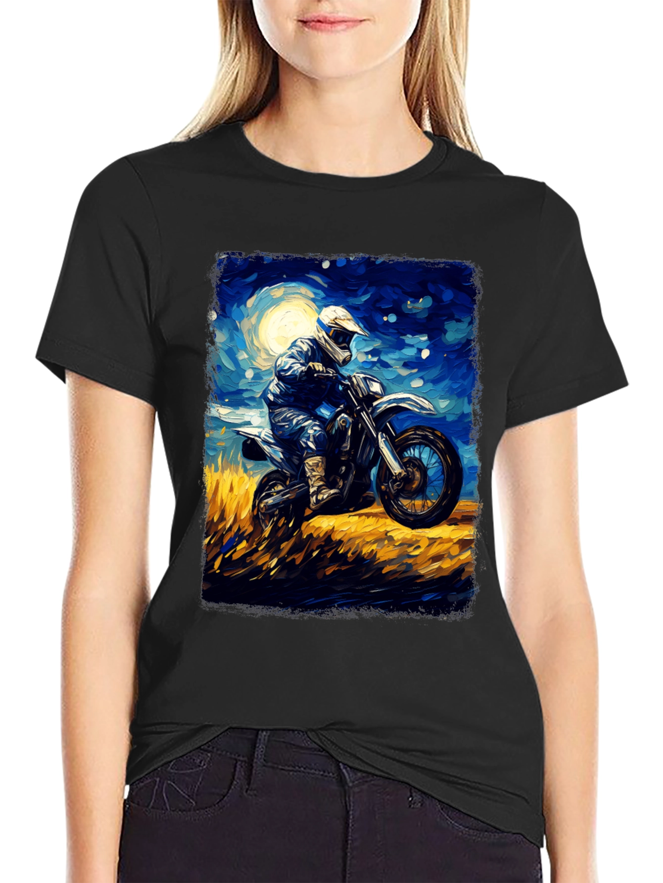 Motorcycle Rider Art Graphic T-Shirt