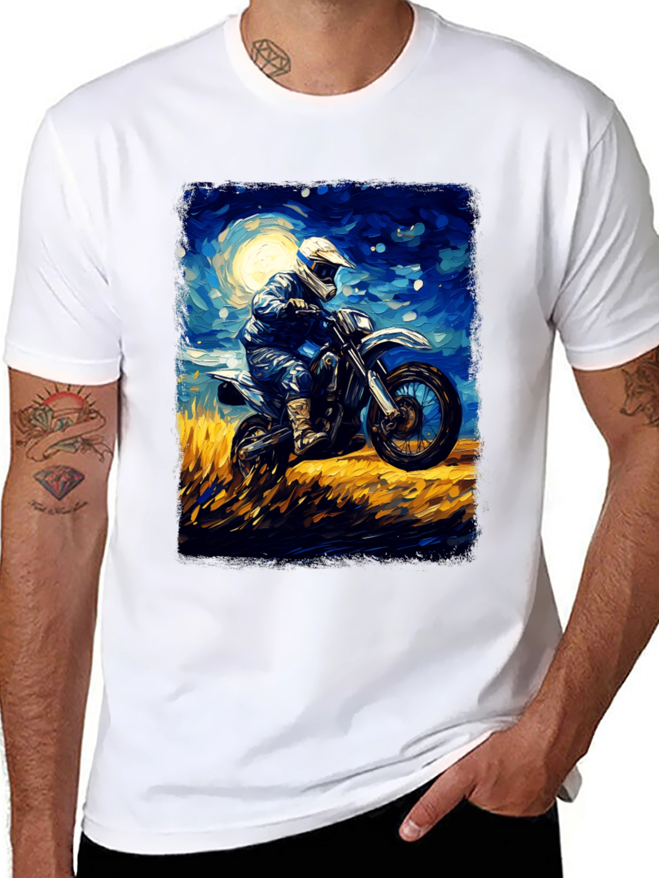 Motorcycle Rider Art Graphic T-Shirt