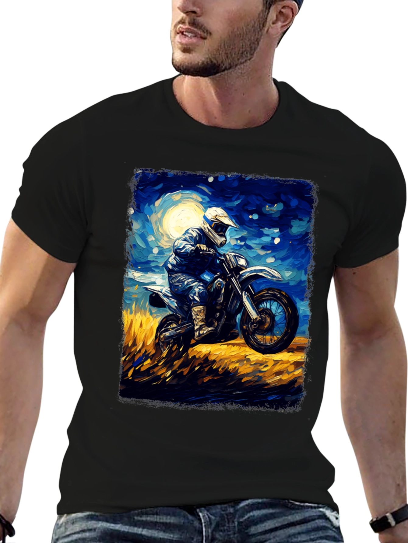 Motorcycle Rider Art Graphic T-Shirt