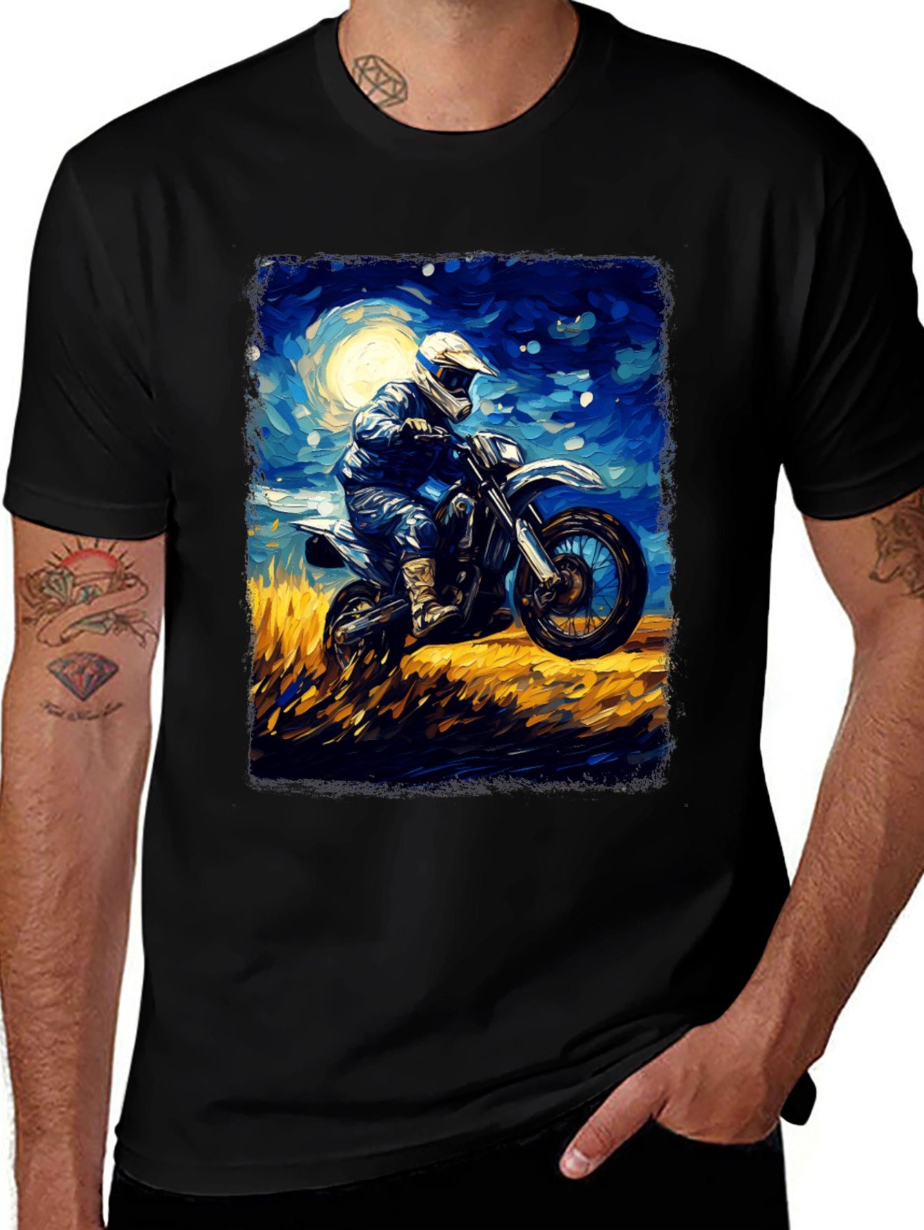 Motorcycle Rider Art Graphic T-Shirt