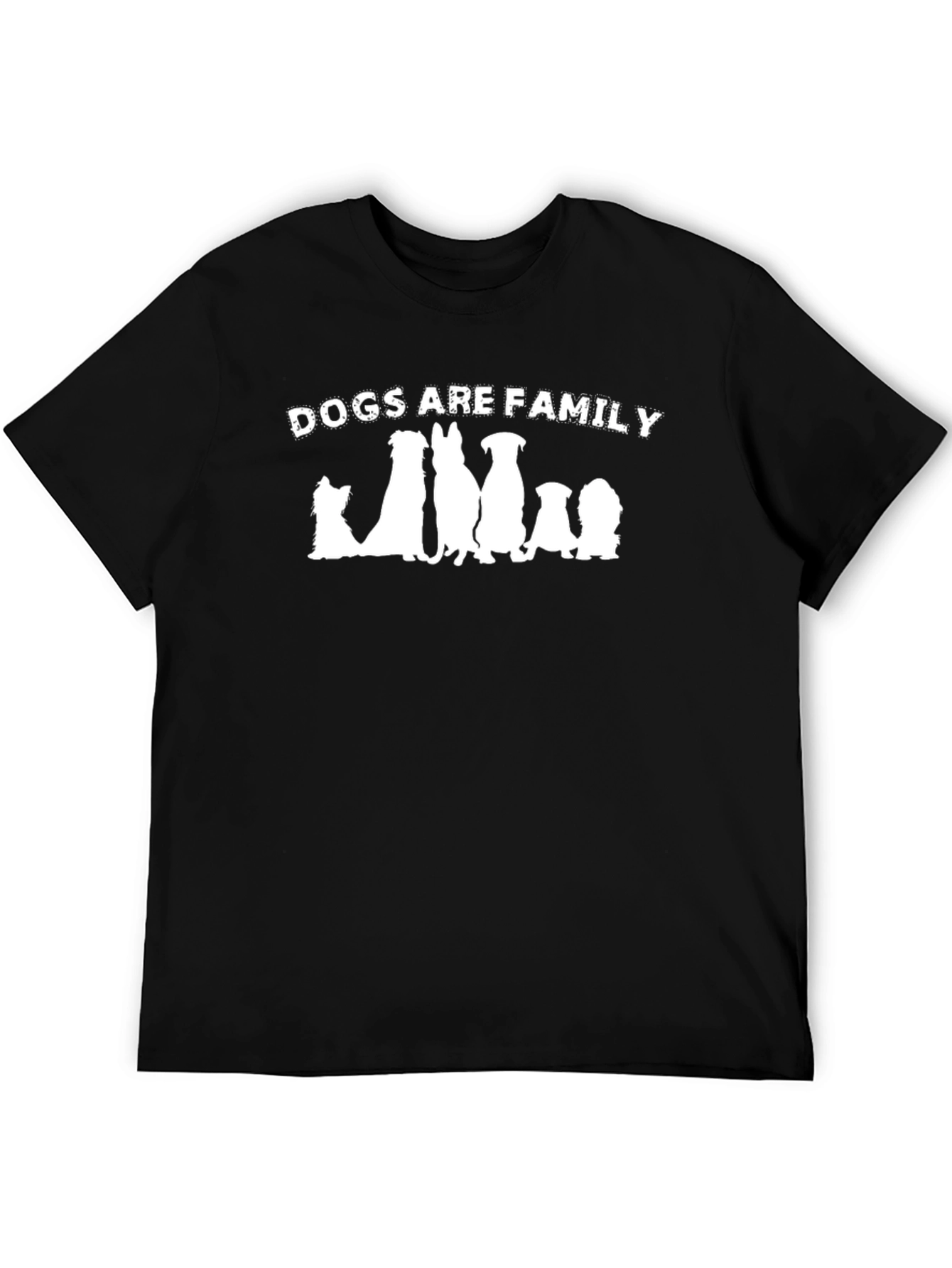 Dogs Are Family Graphic Tee - Black Cotton Blend
