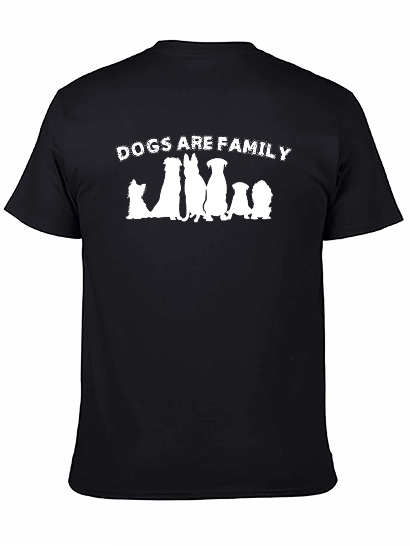 Dogs Are Family Graphic Tee - Black Cotton Blend