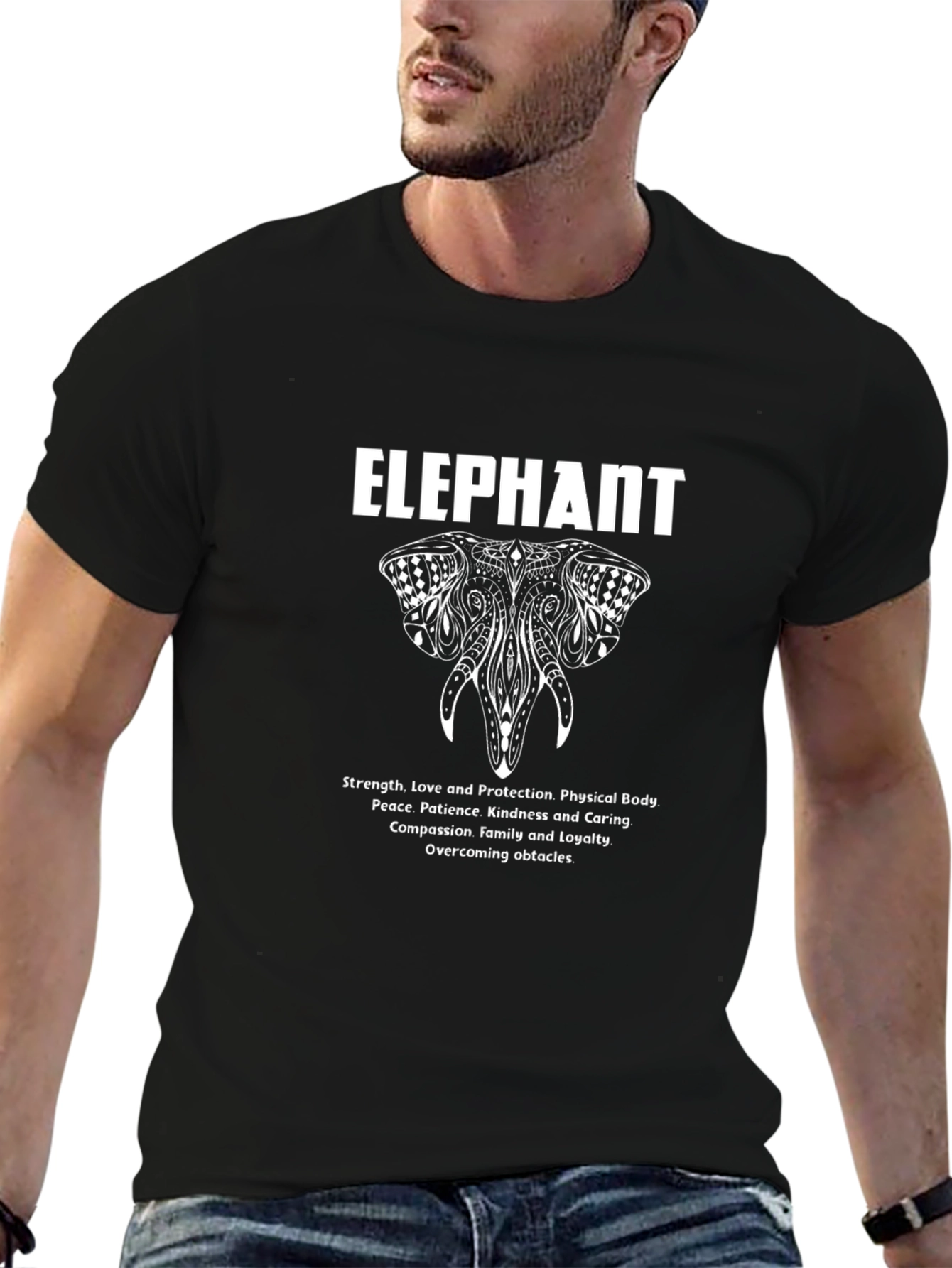 Elephant Graphic T-Shirt - Strength & Protection