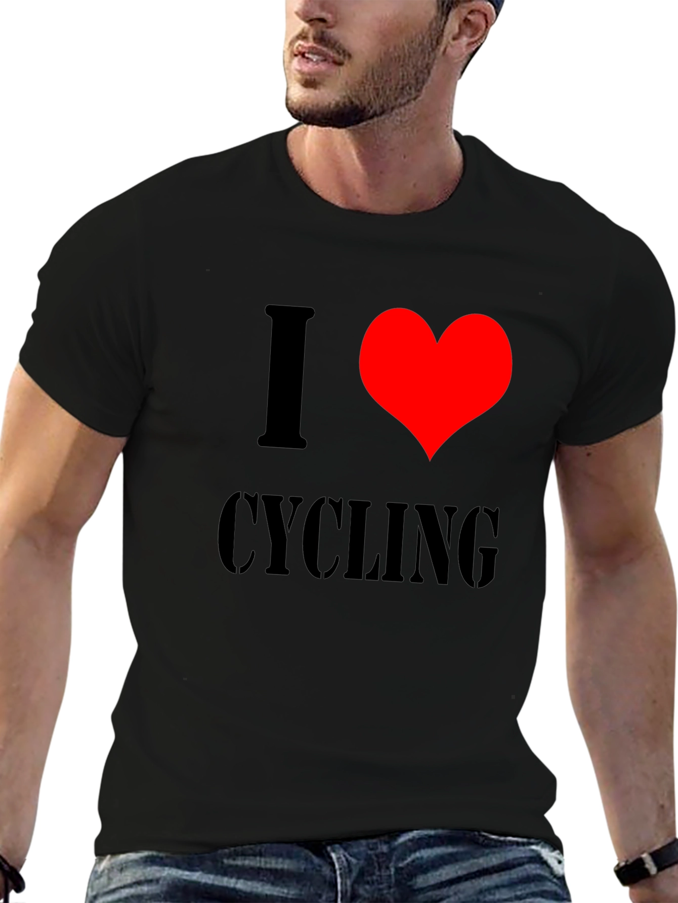 I Love Cycling Black T-Shirt