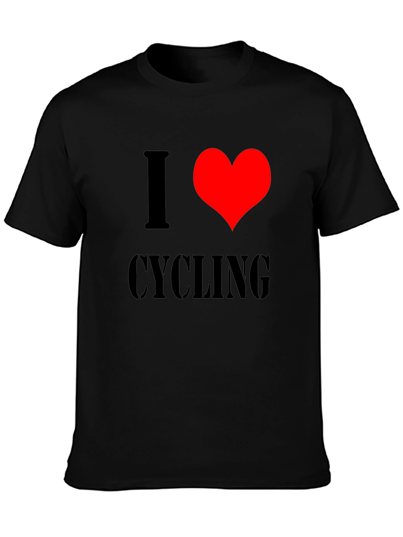 I Love Cycling Black T-Shirt