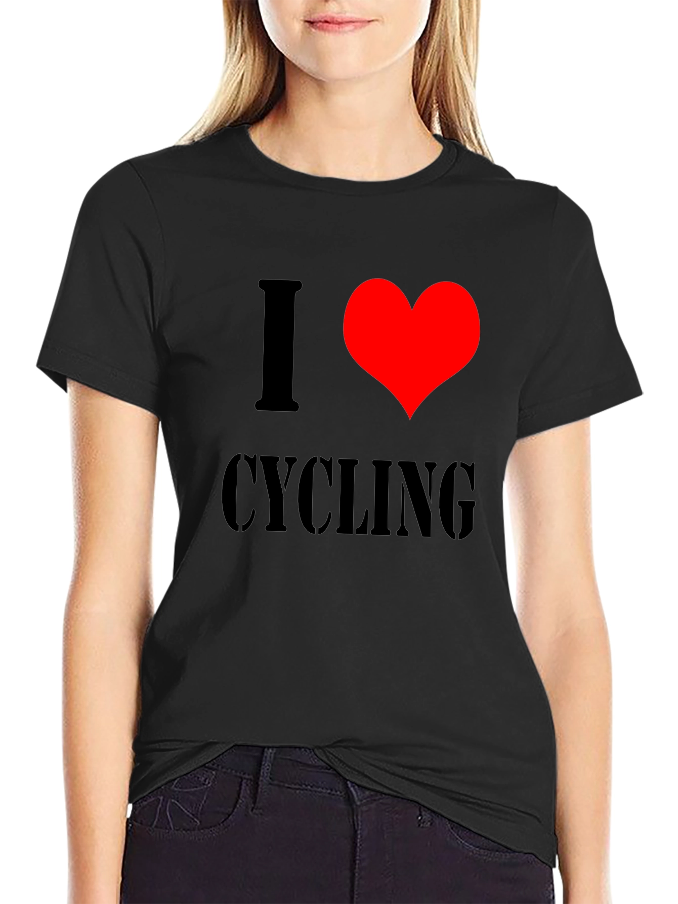 I Love Cycling Black T-Shirt