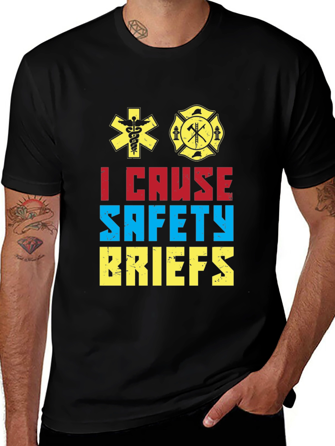 I Cause Safety Briefs Graphic T-Shirt