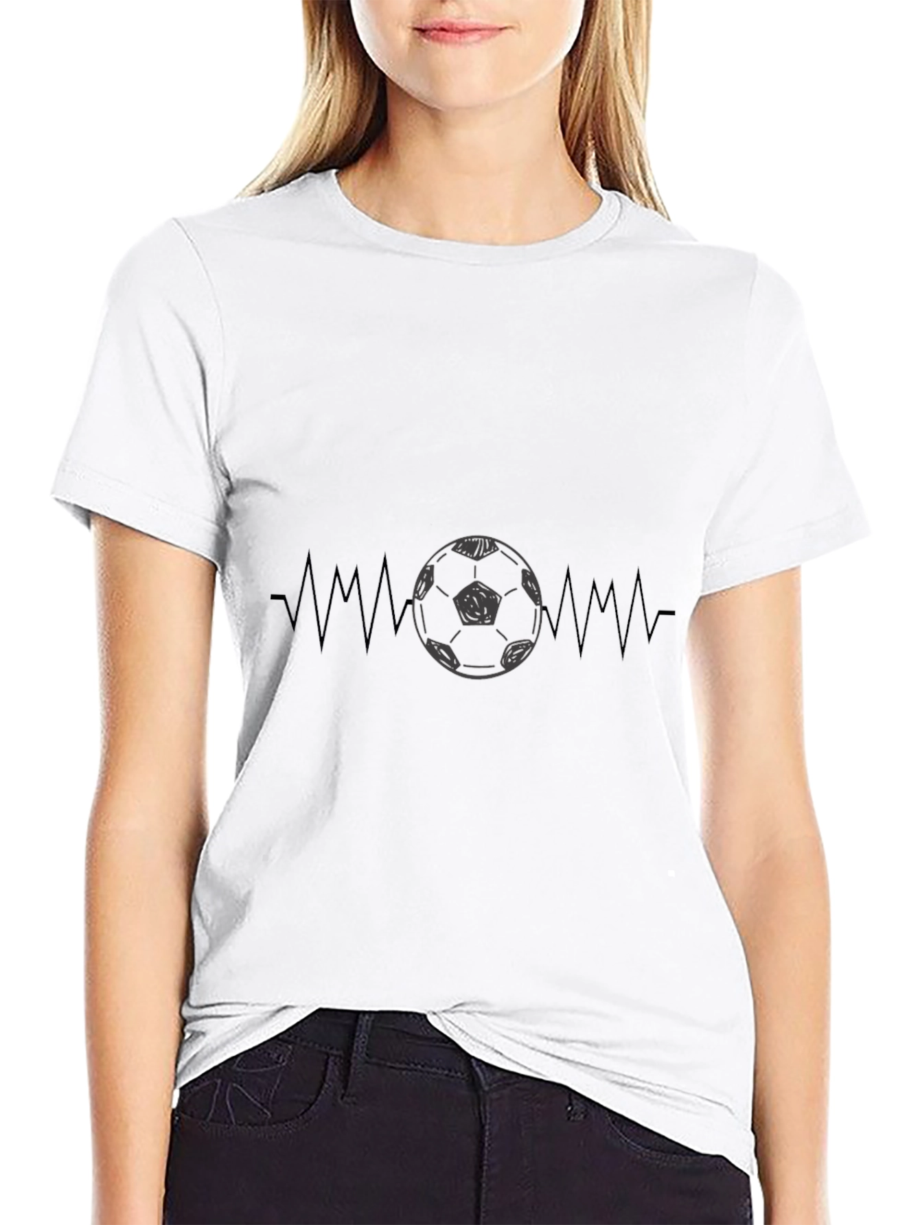 Soccer Heartbeat Graphic Tee - Black