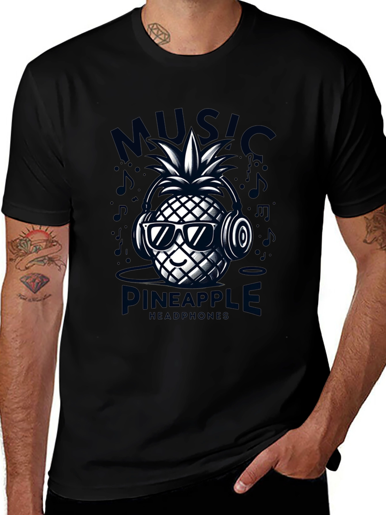 Music Pineapple Headphones T-Shirt