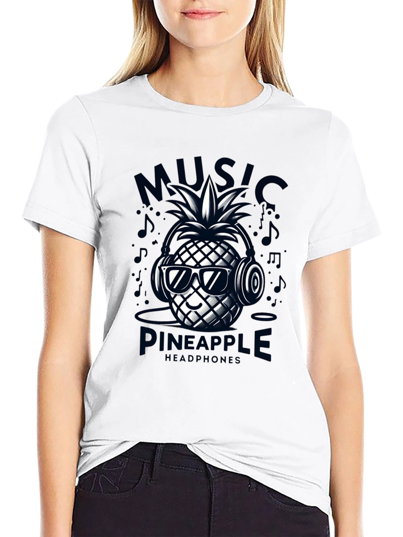 Music Pineapple Headphones T-Shirt
