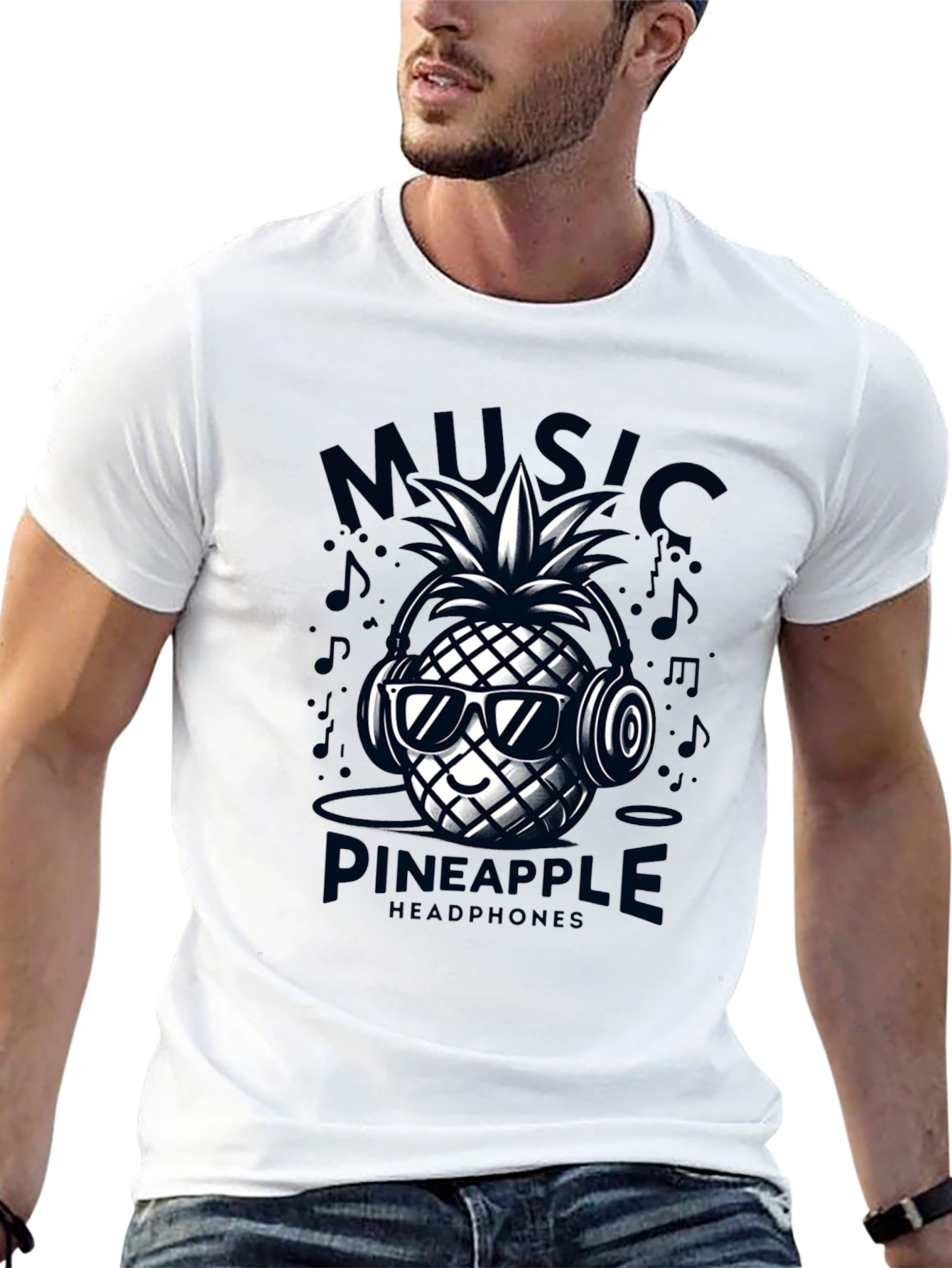 Music Pineapple Headphones T-Shirt