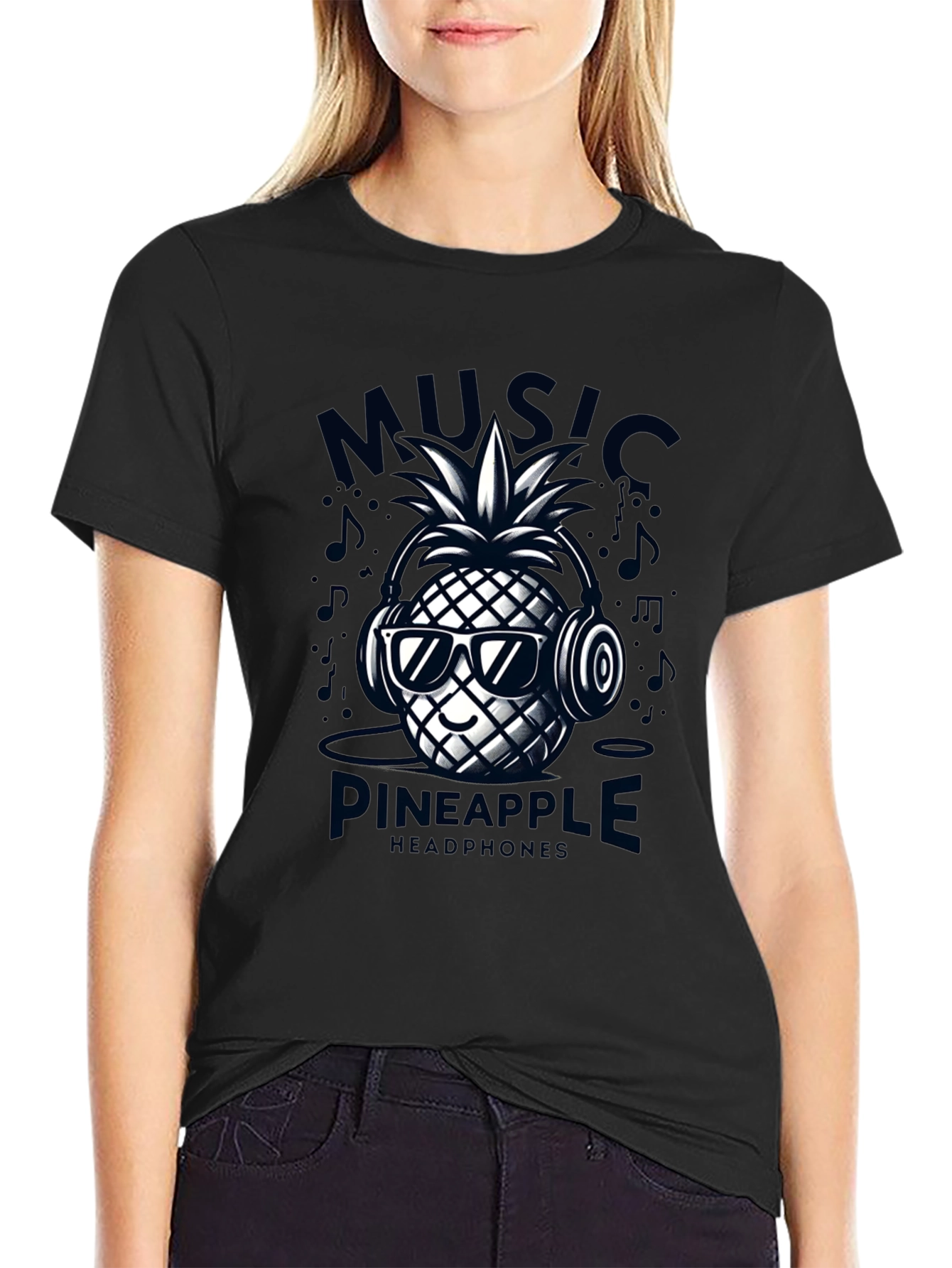 Music Pineapple Headphones T-Shirt