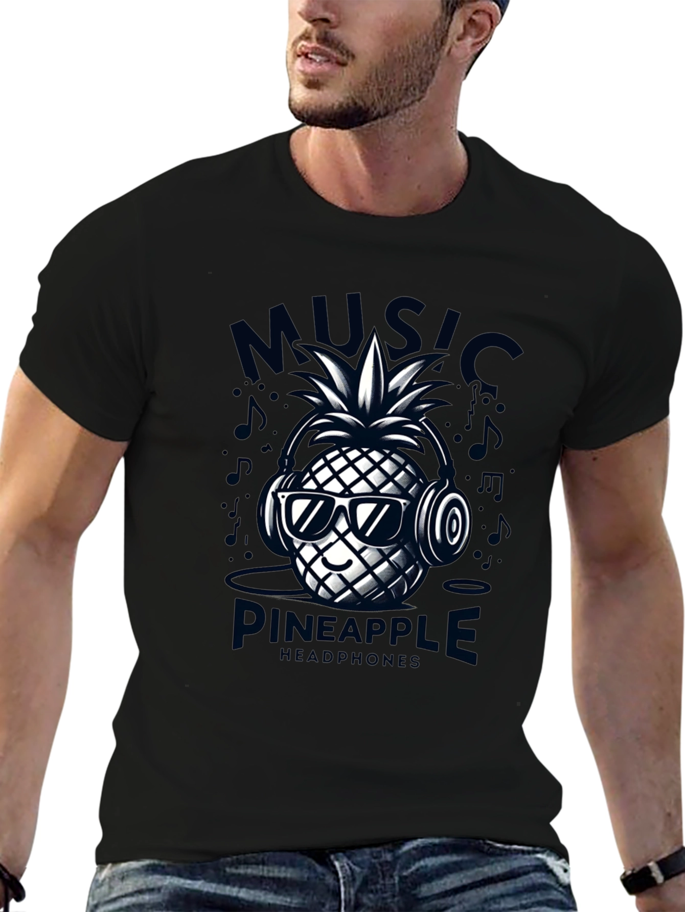 Music Pineapple Headphones T-Shirt
