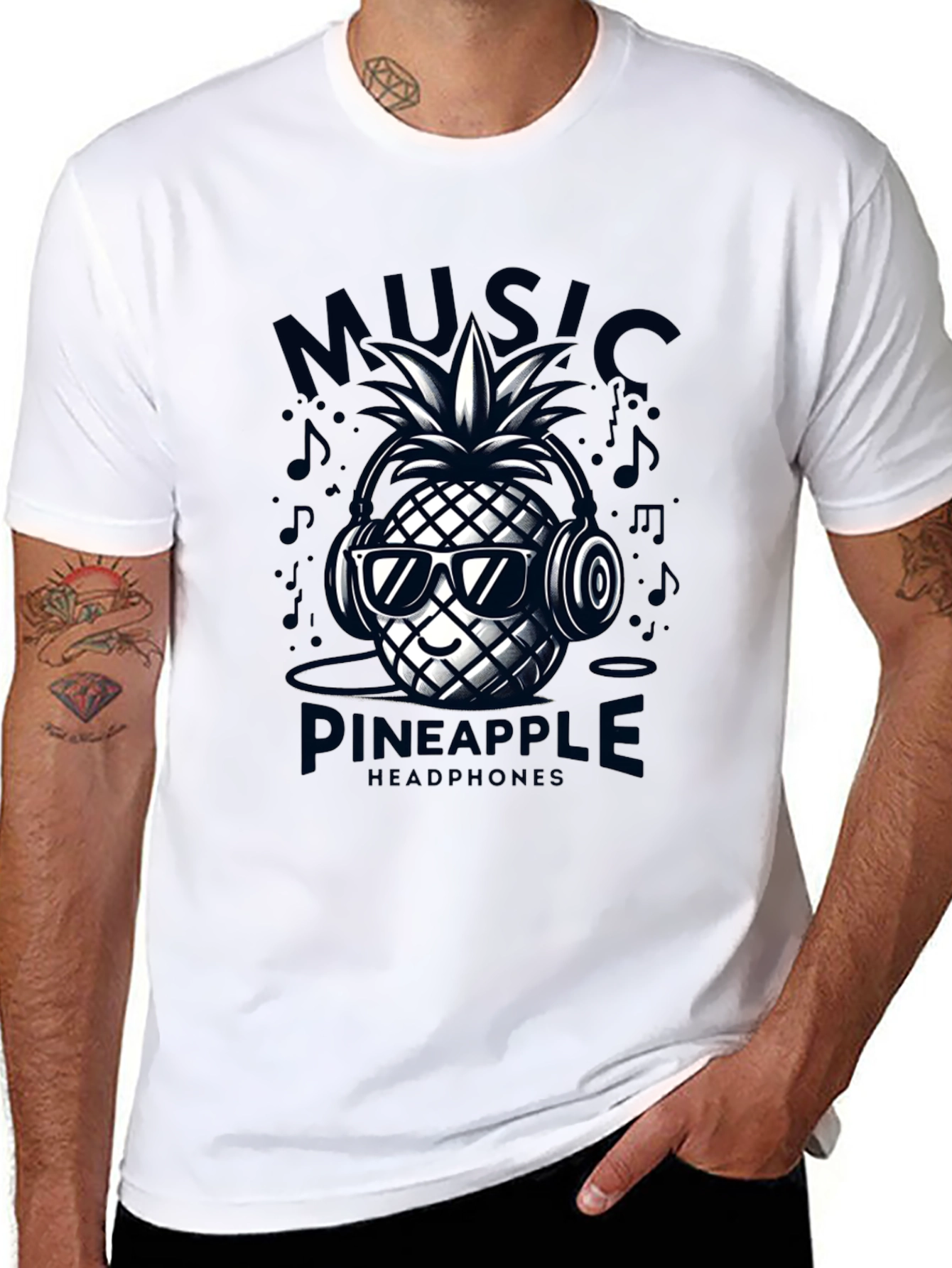 Music Pineapple Headphones T-Shirt